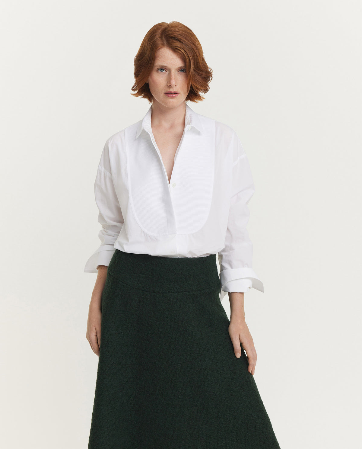 Katoenen Bib Blouse - Wit