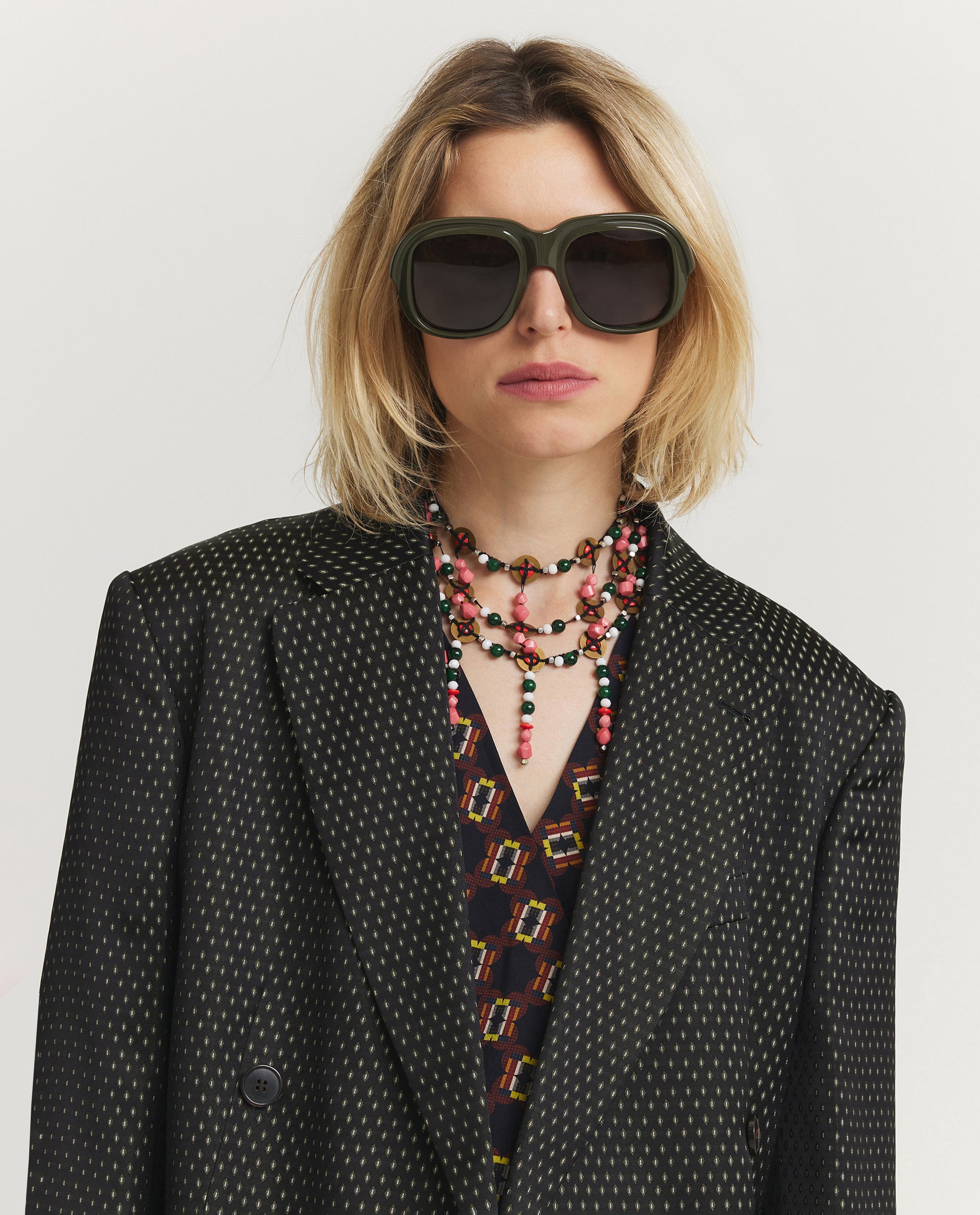 Oversized Vierkante Zonnebril - Groen