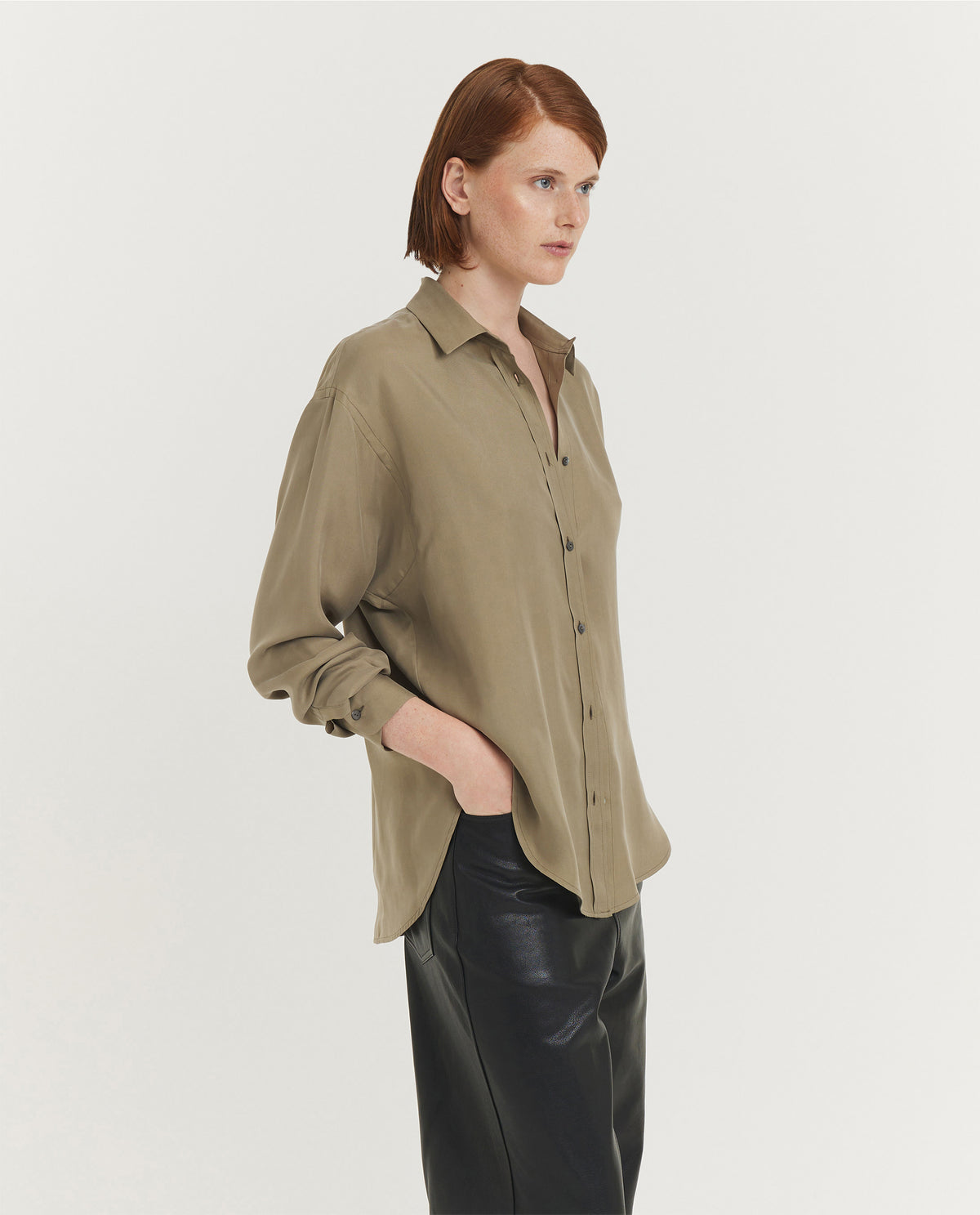 Zijden Quirino Blouse - Groen