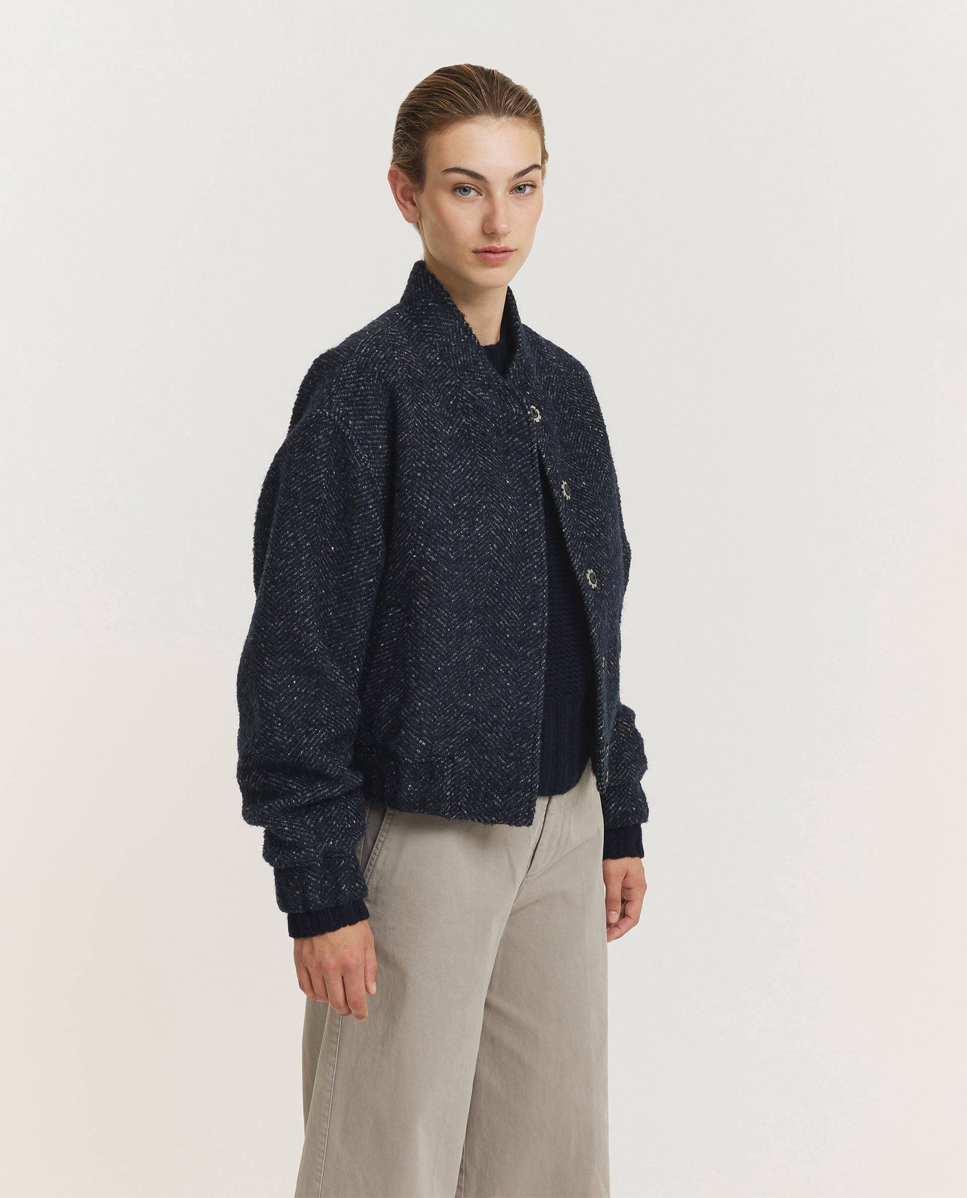 Wool Blend Bomber Jacket