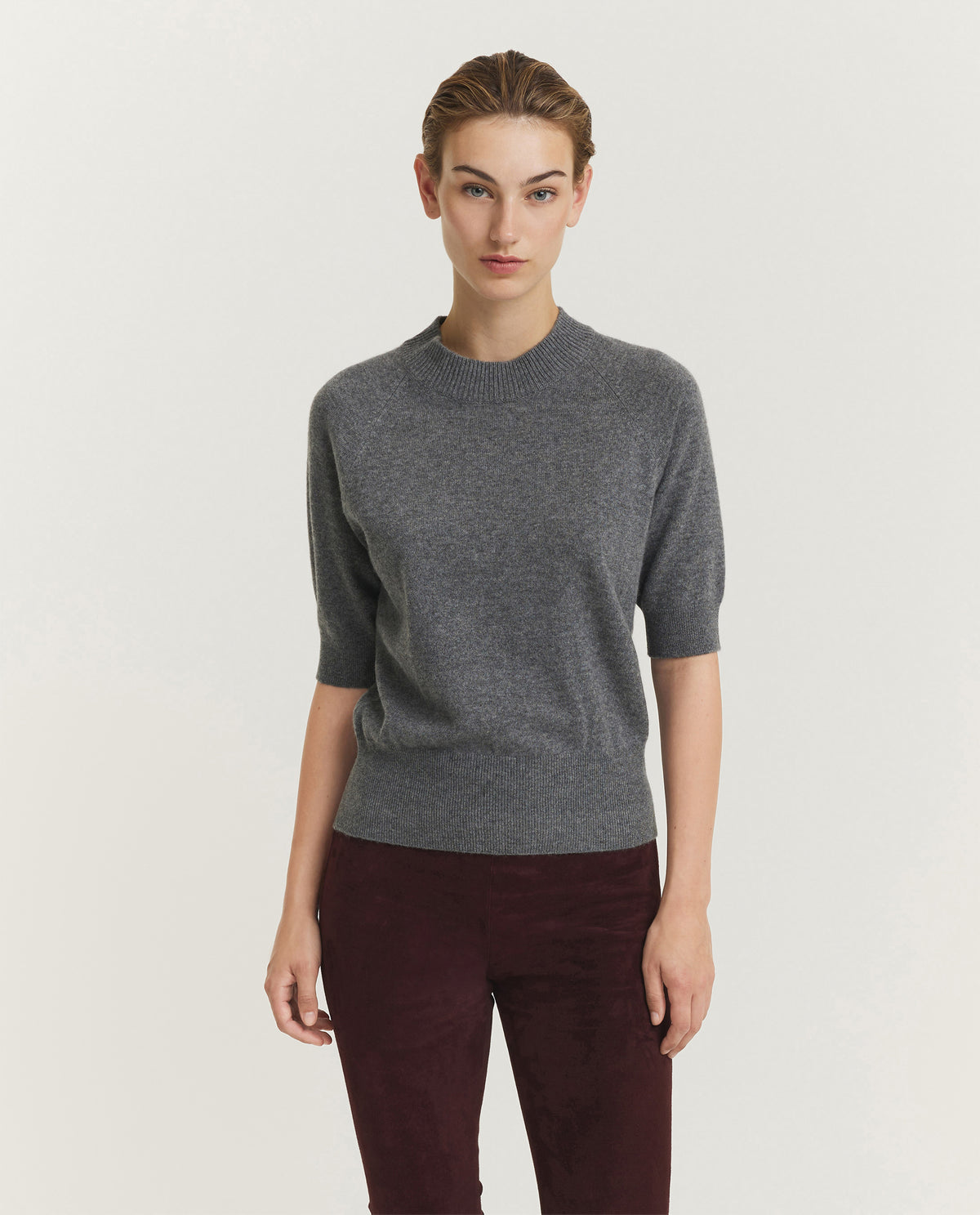 Short Sleeved Cashmere Raglan Sweater