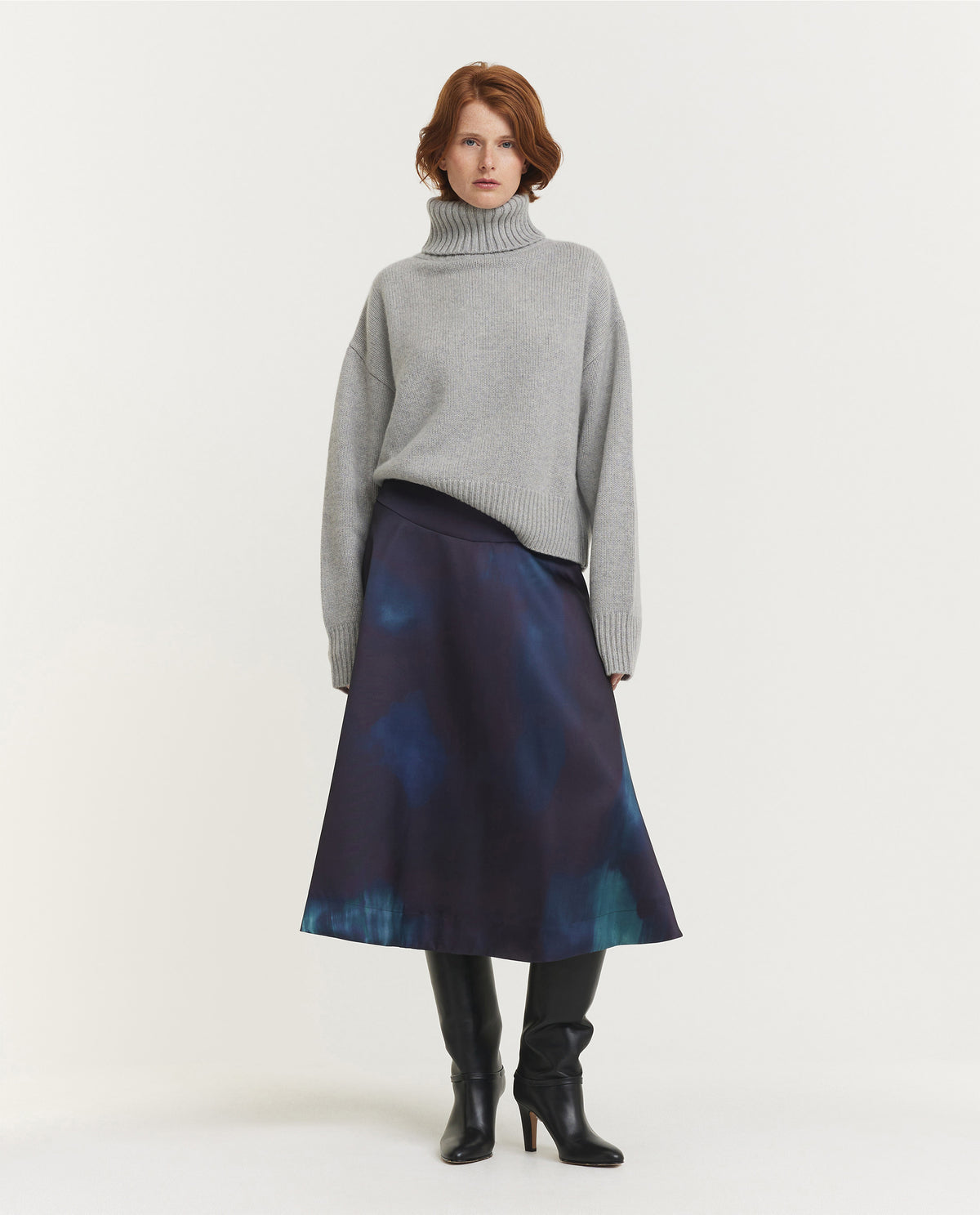 Midi Patroon Rok - Blauw