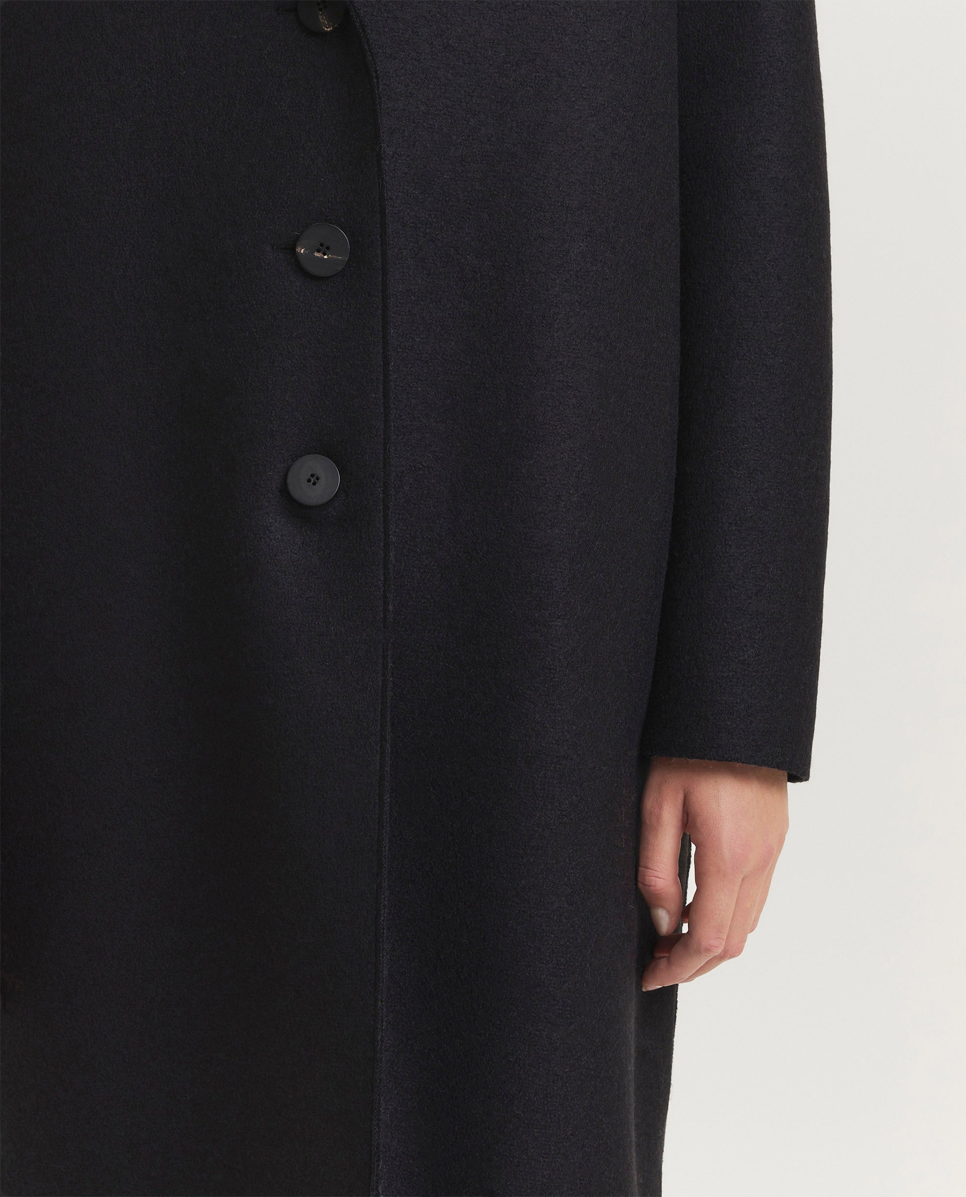 Overcoat in pressed wool