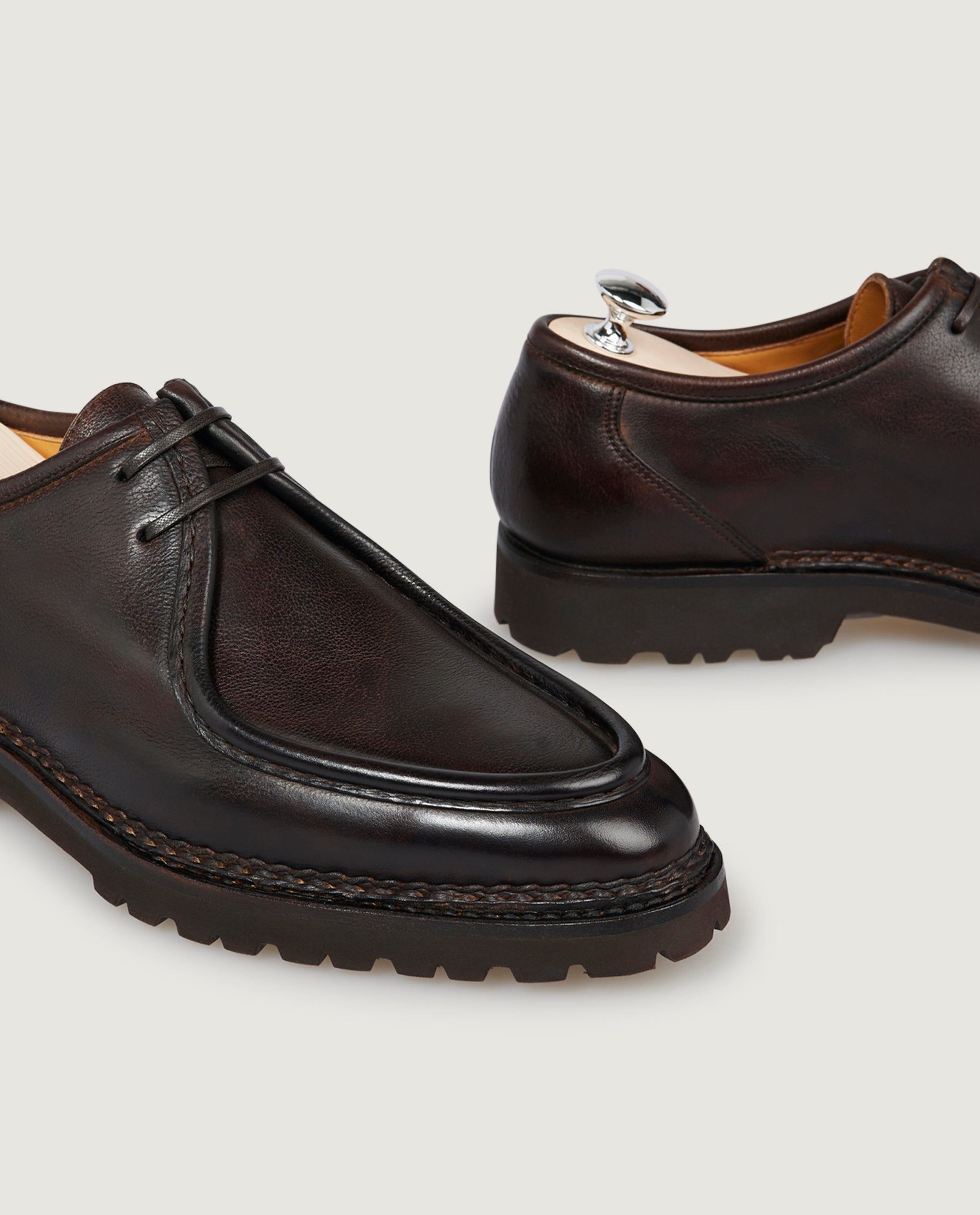 Leather Parabontoni Derby's - Bruin