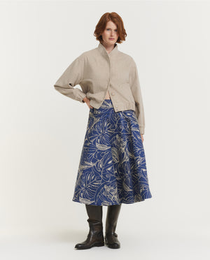 Midi Patroon Rok - Blauw