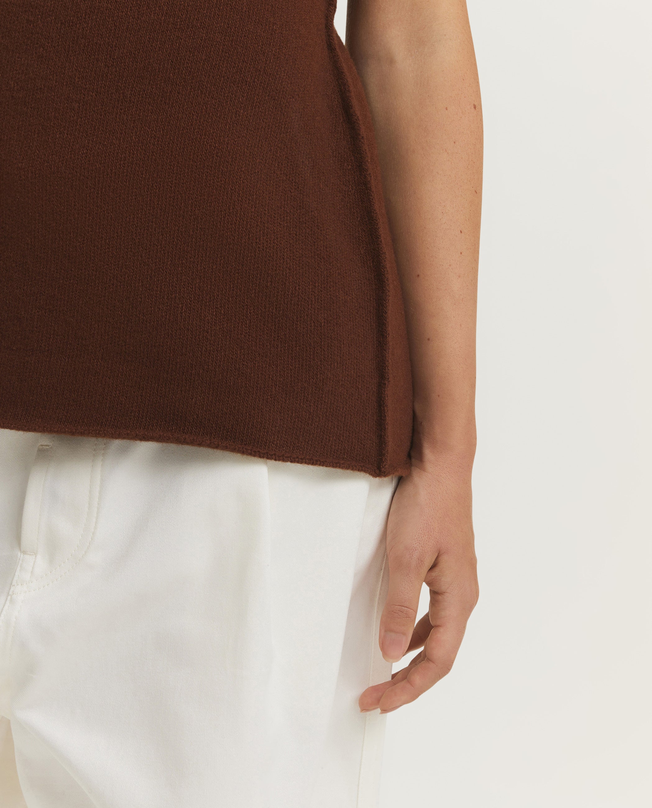 Mouwloze Top - Bruin