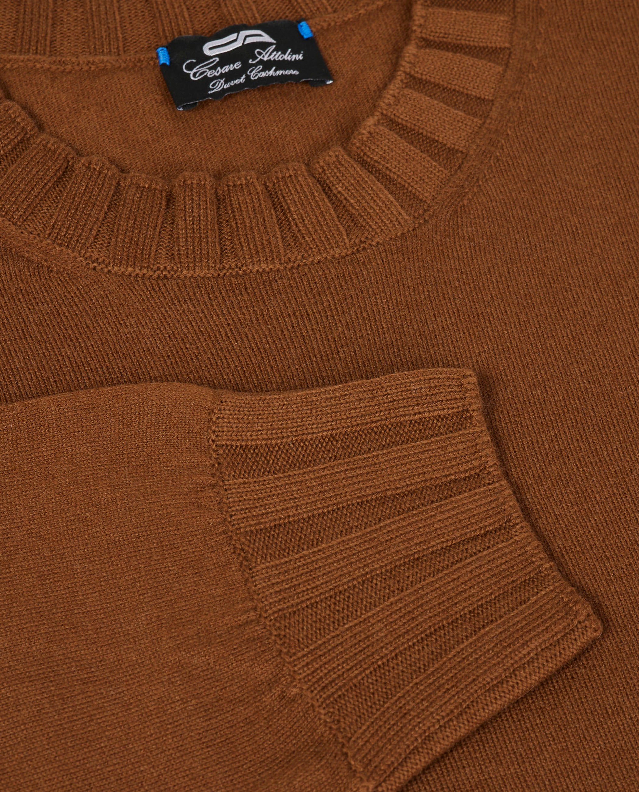 Cashmere Ronde Hals Trui - Bruin