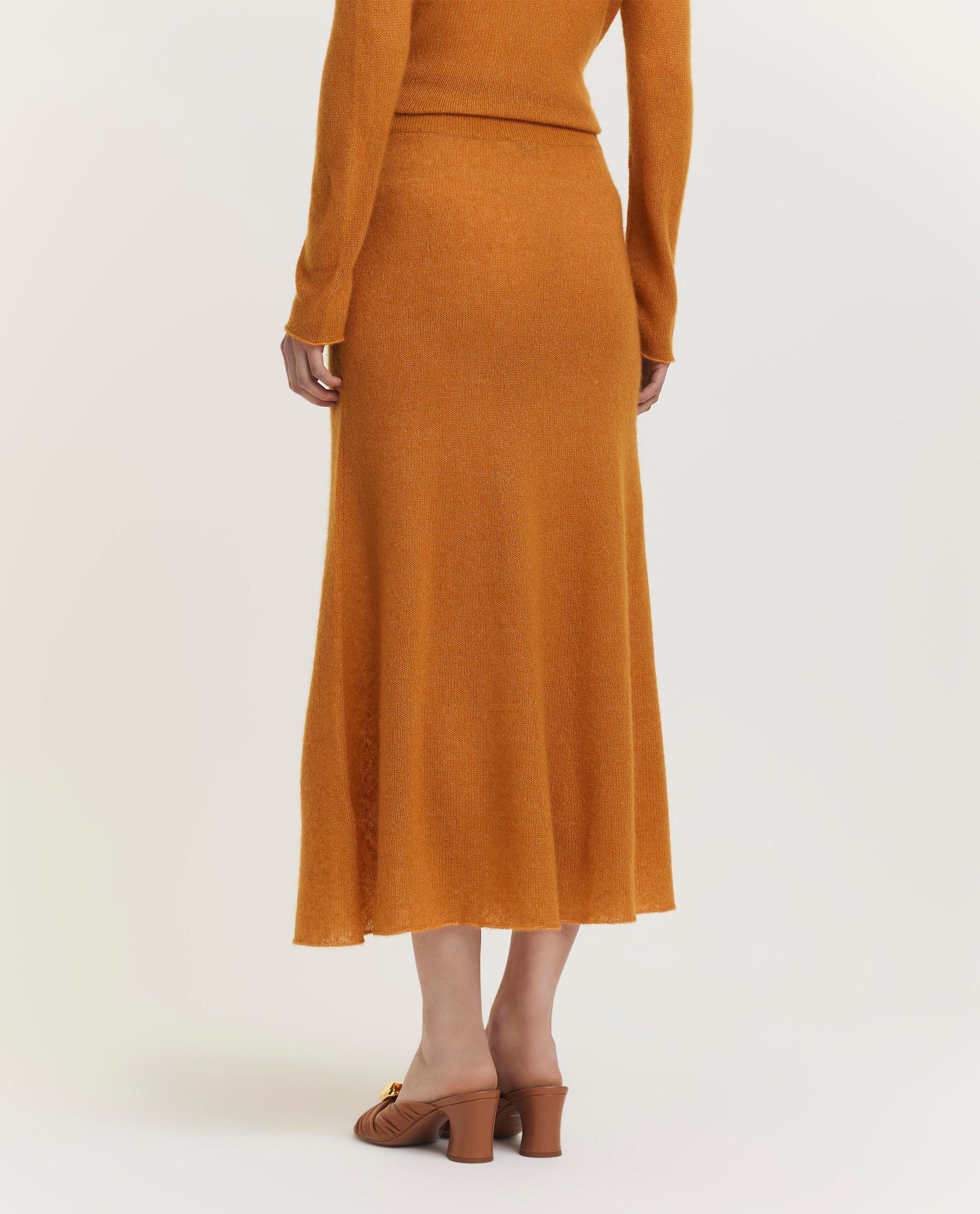 Cashmere-zijden midi rok