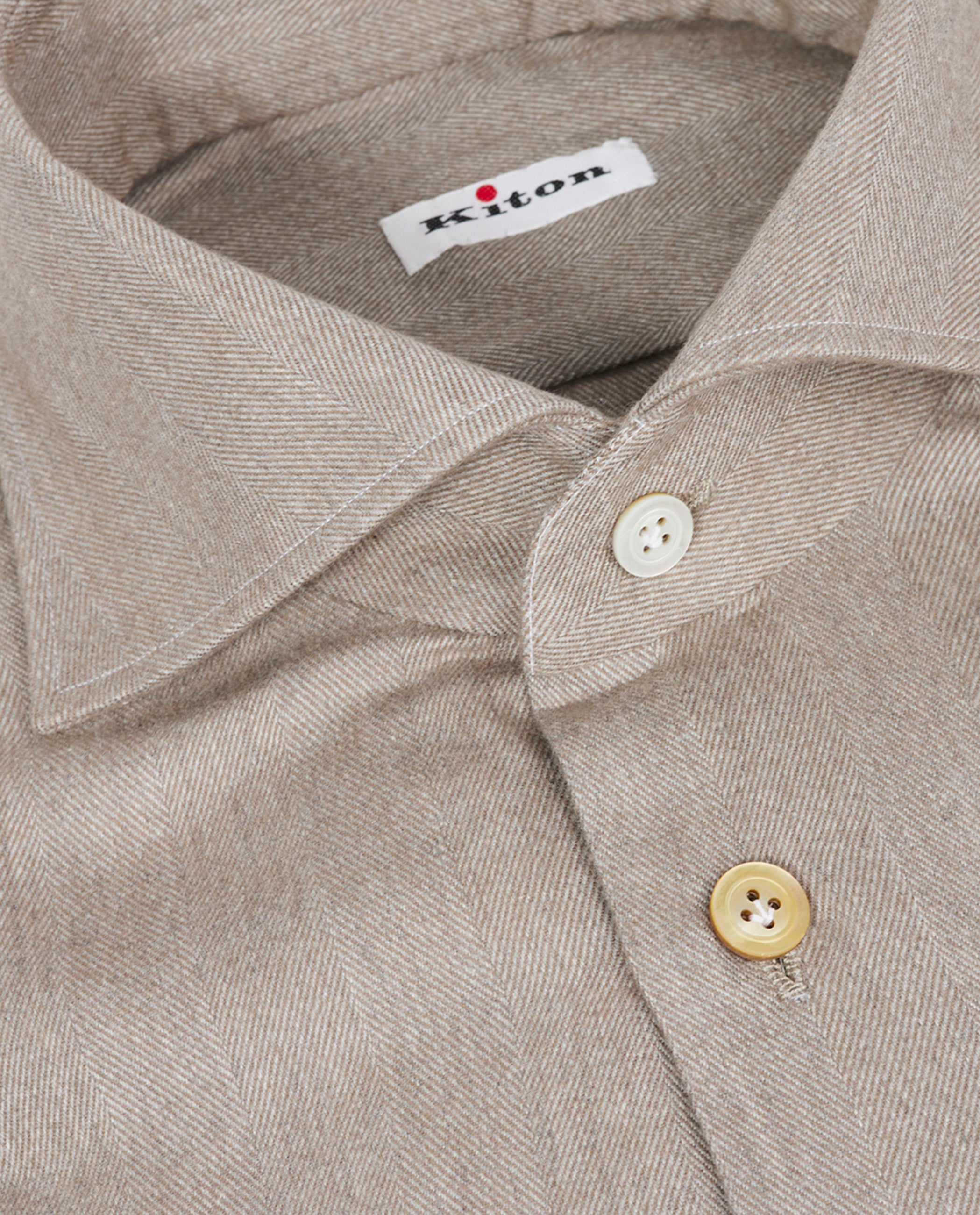 Flannel Visgraat Shirt - Lichtbruin