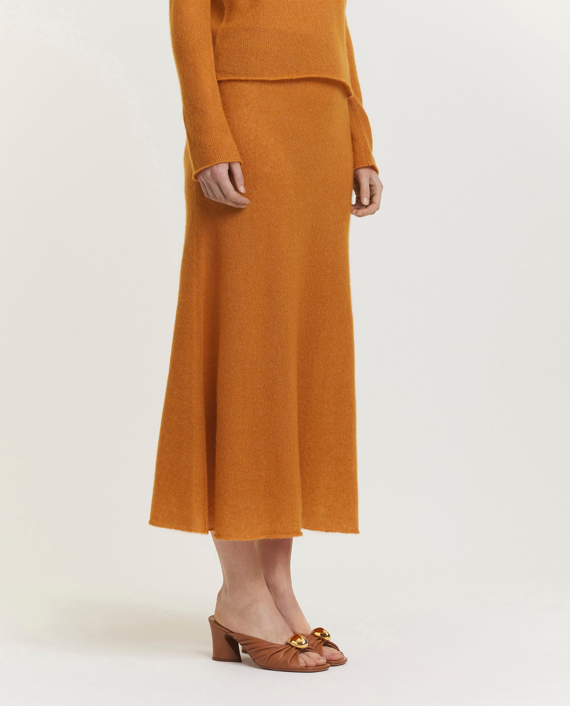 Cashmere-zijden midi rok