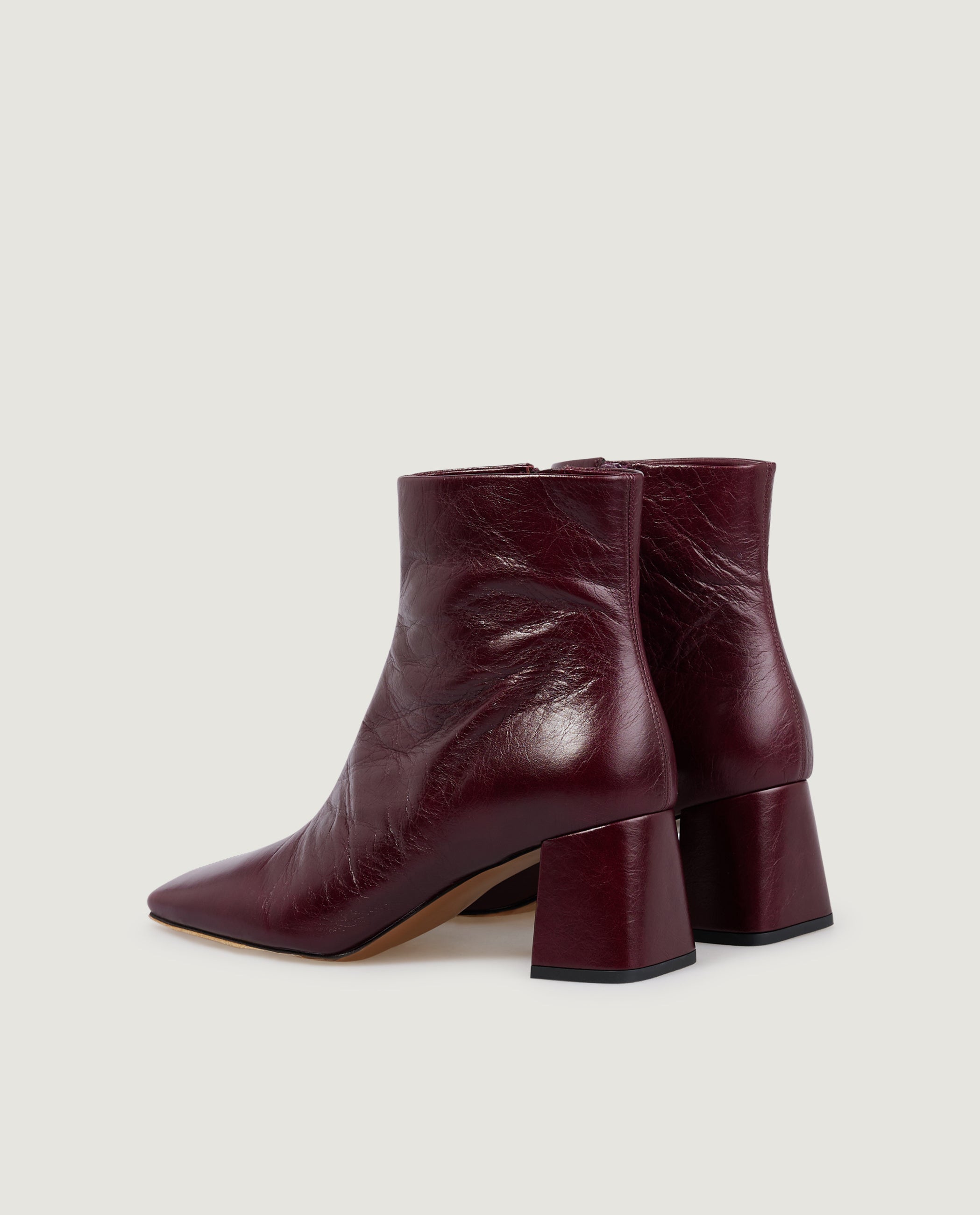 Heeled Patent Leather Ankle Boots