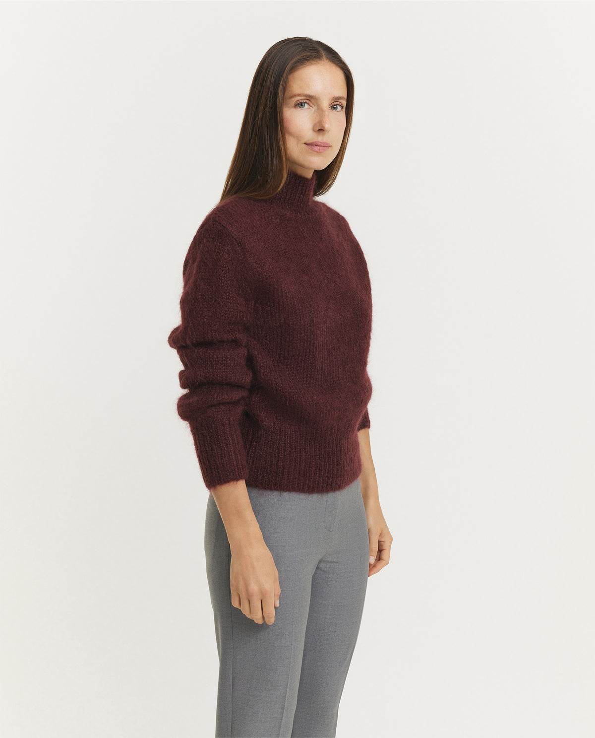 Mohair Wollen Tenne Trui - Rood