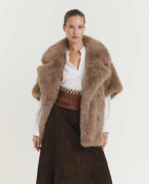 Faux Fur Jas - Lichtbruin