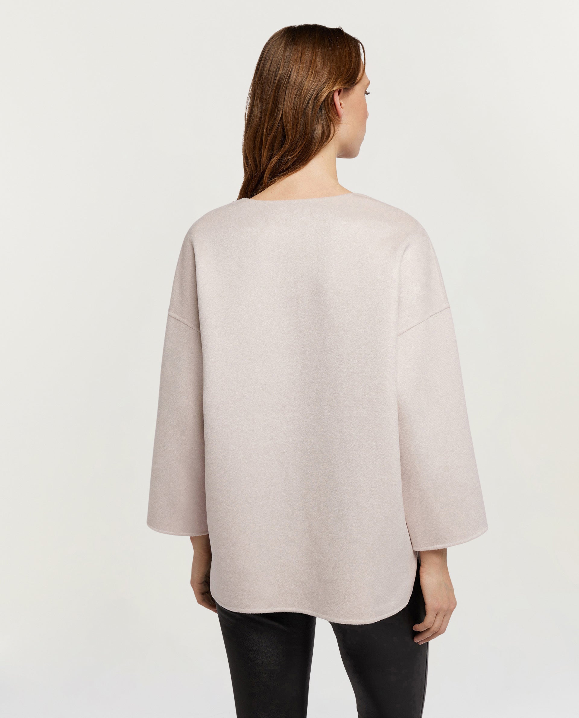 Double face cashmere trui