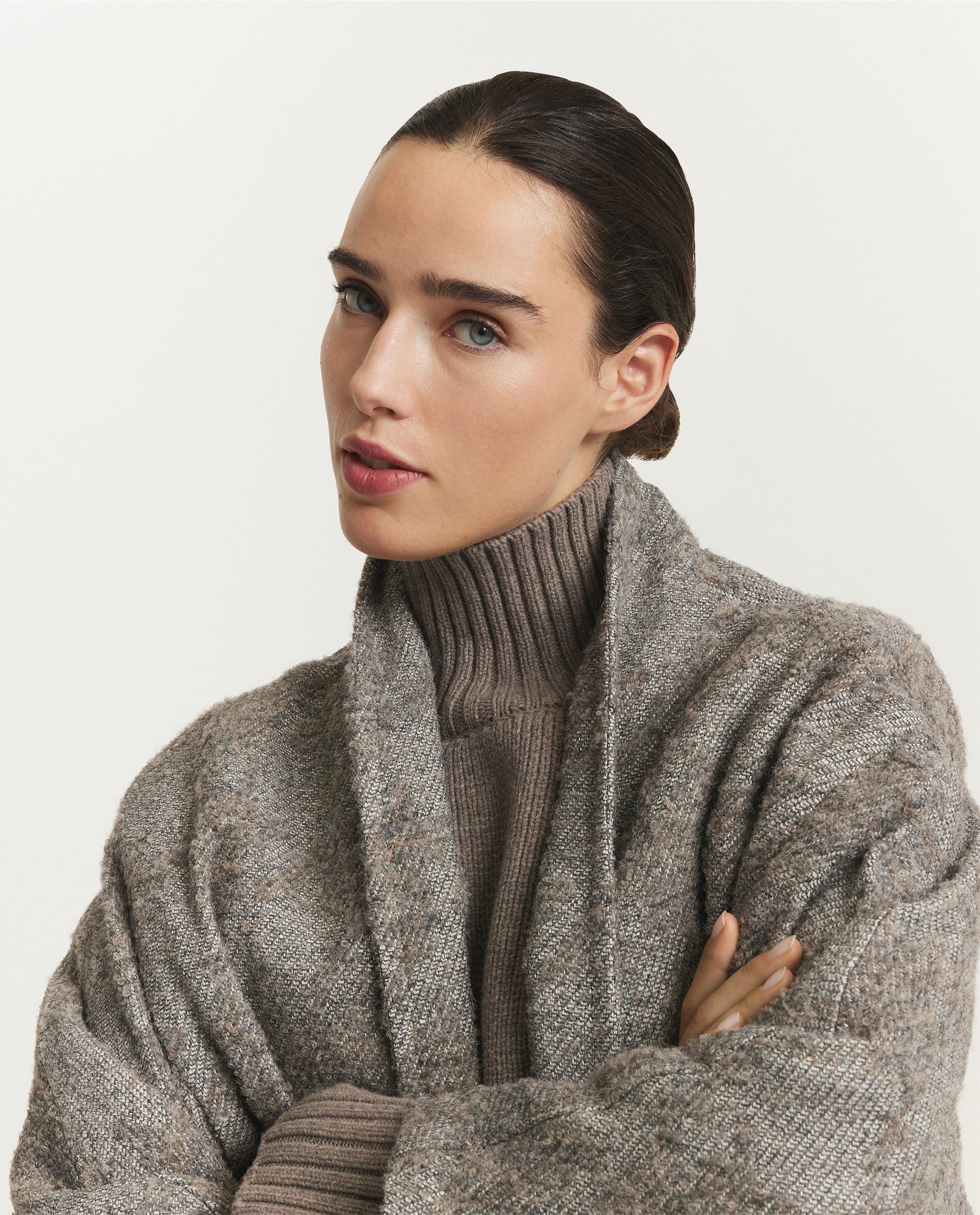 Kimono Structuur Vest - Lichtgrijs