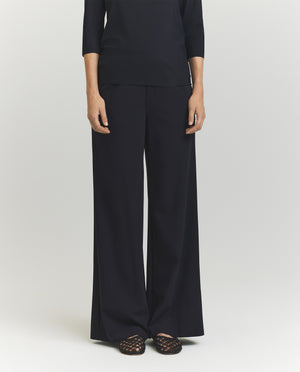 Wide leg trousers in wool blend