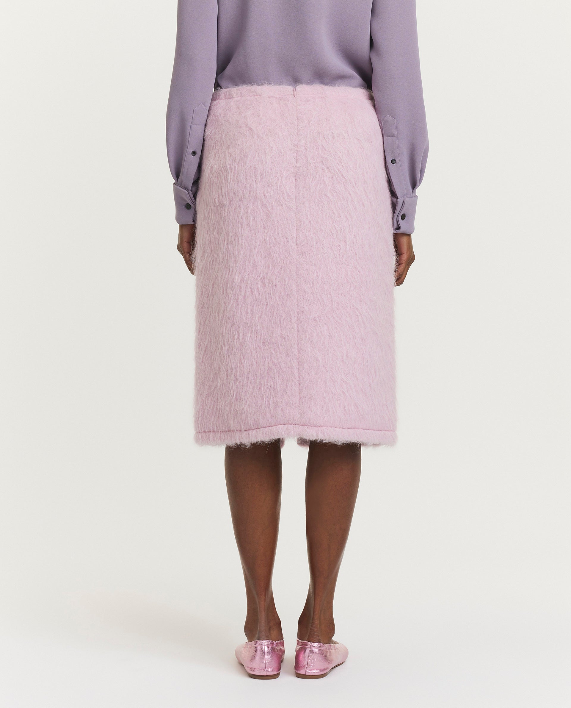 Wool-blend midi skirt