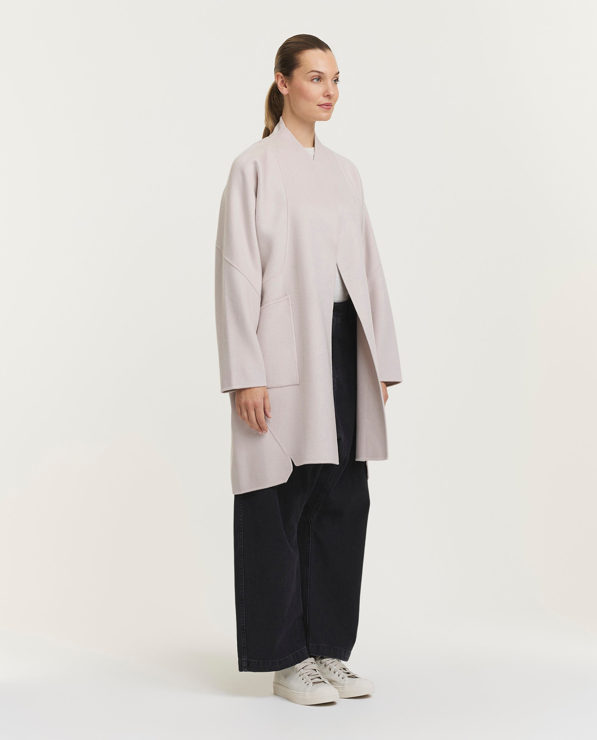 Double face cashmere jas