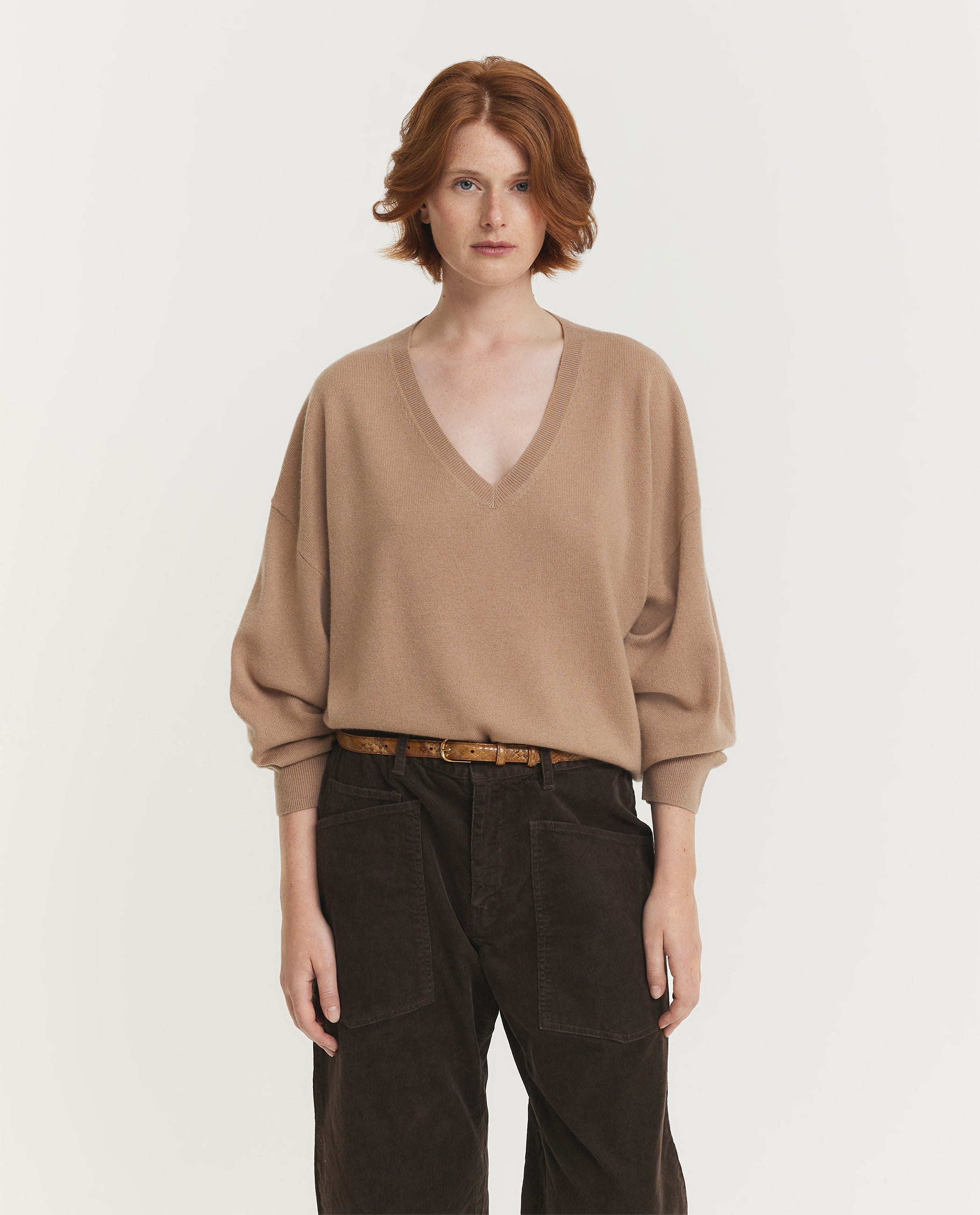 Wol Cashmere Deep-V Sweater