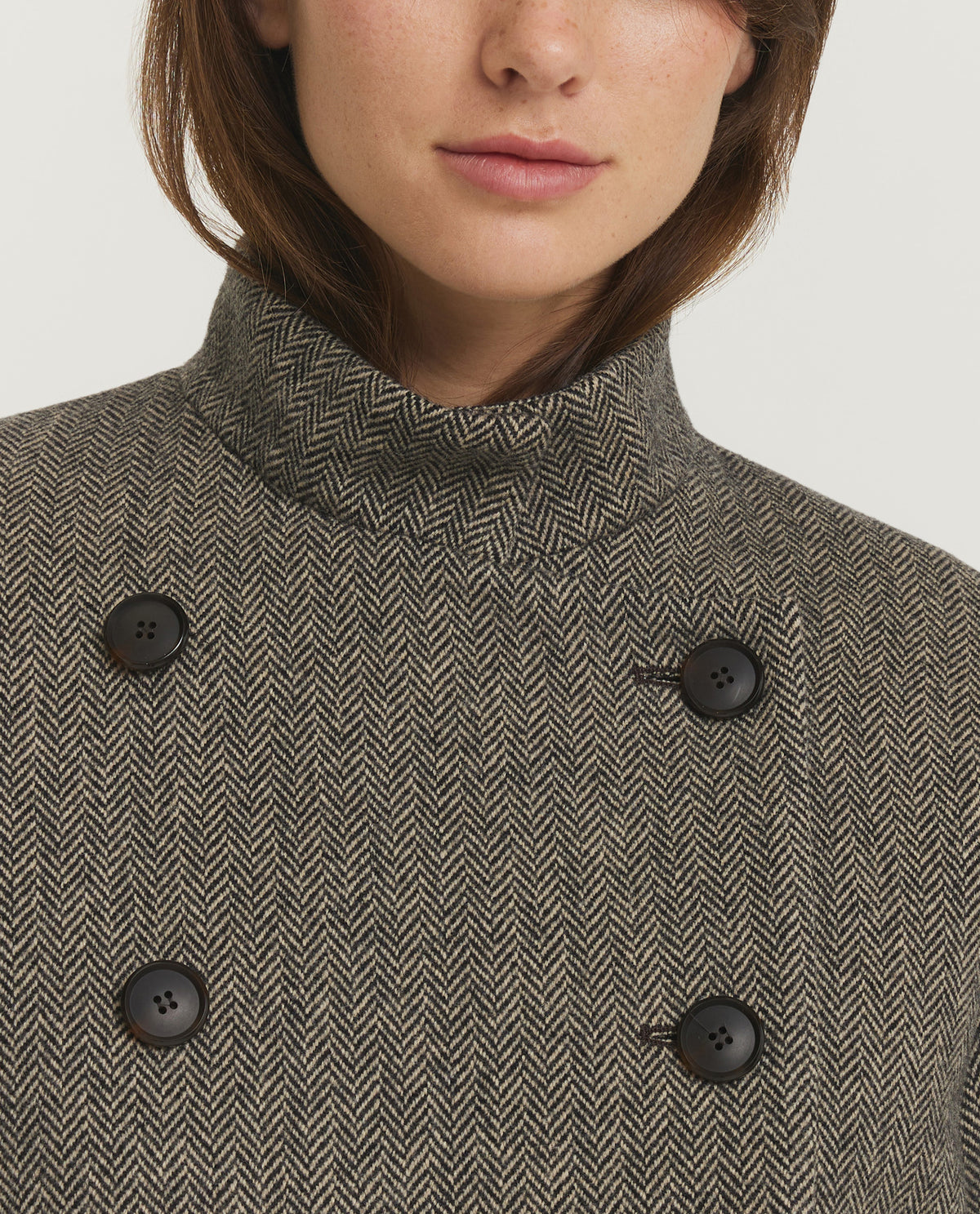 Wol Cashmere Peacoat - Grijs