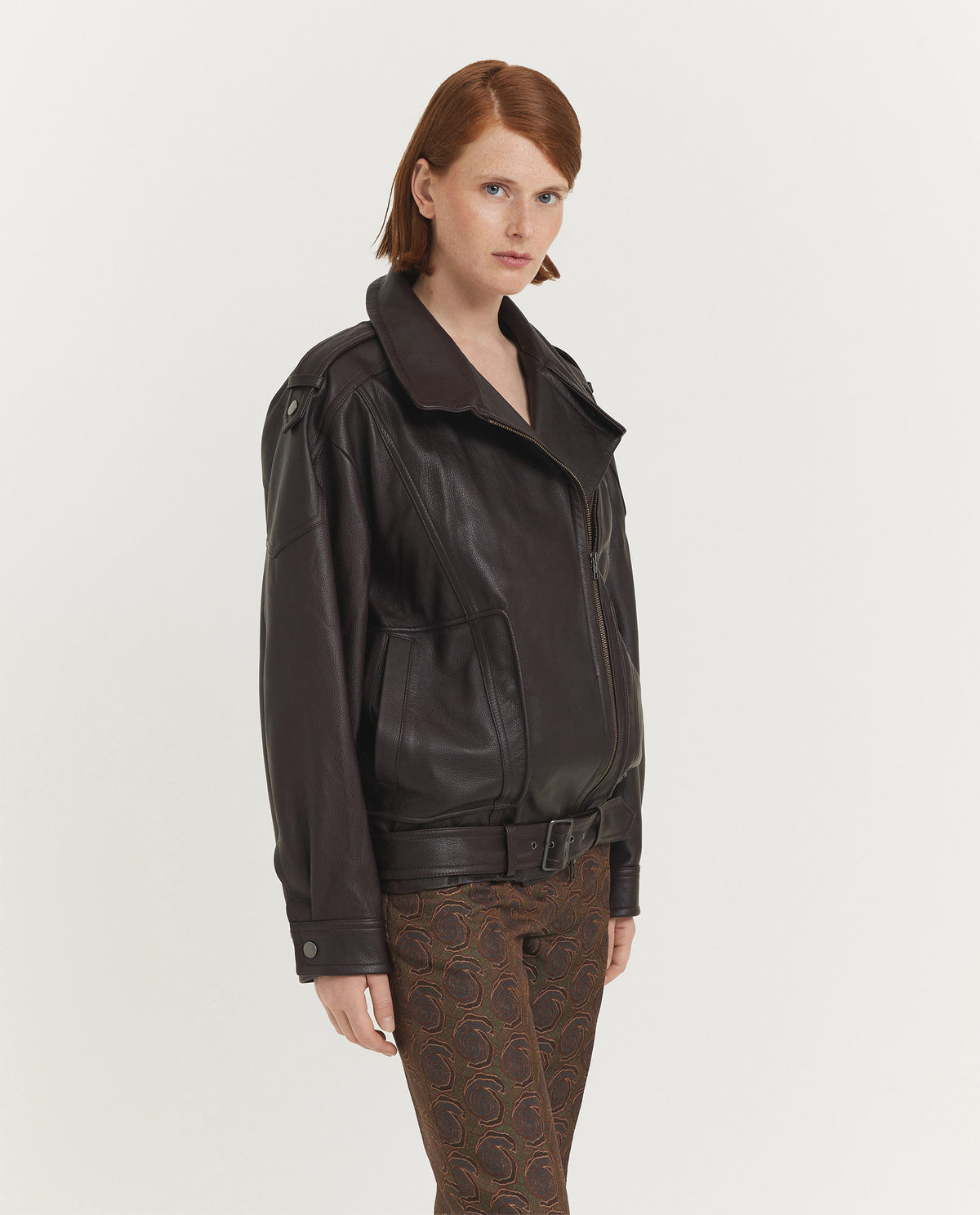 Leather Oversized Biker Jack