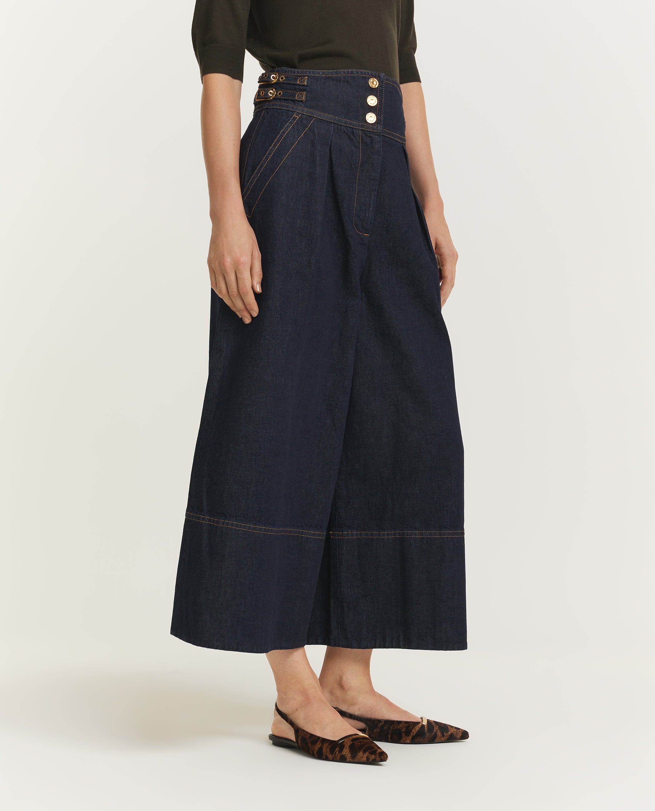 Denim Culotte - Donkerblauw