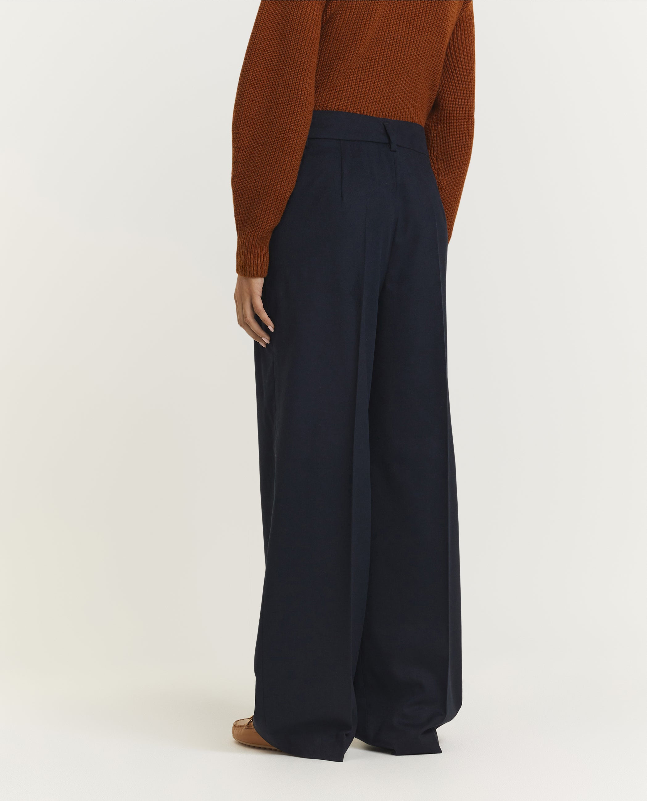 Wide Leg Pleated Trousers
