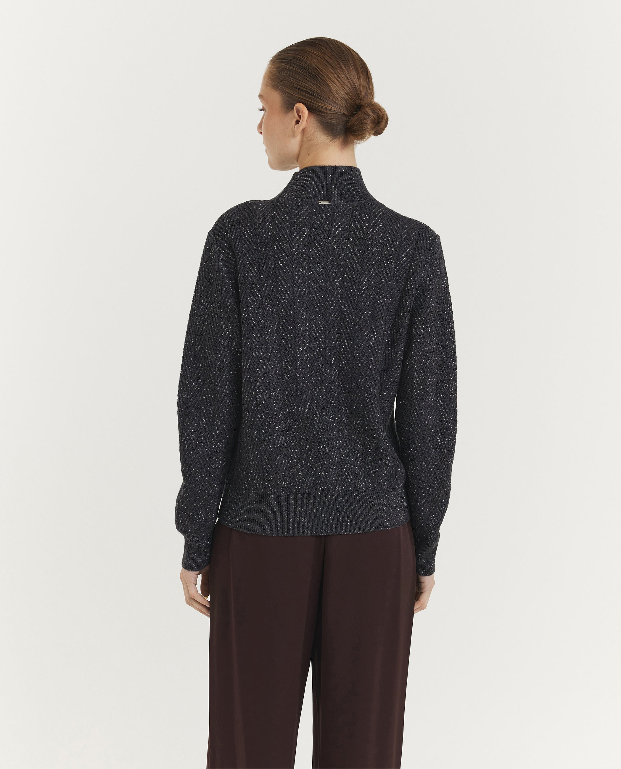 Glitter Visgraat Coltrui - Donkergrijs