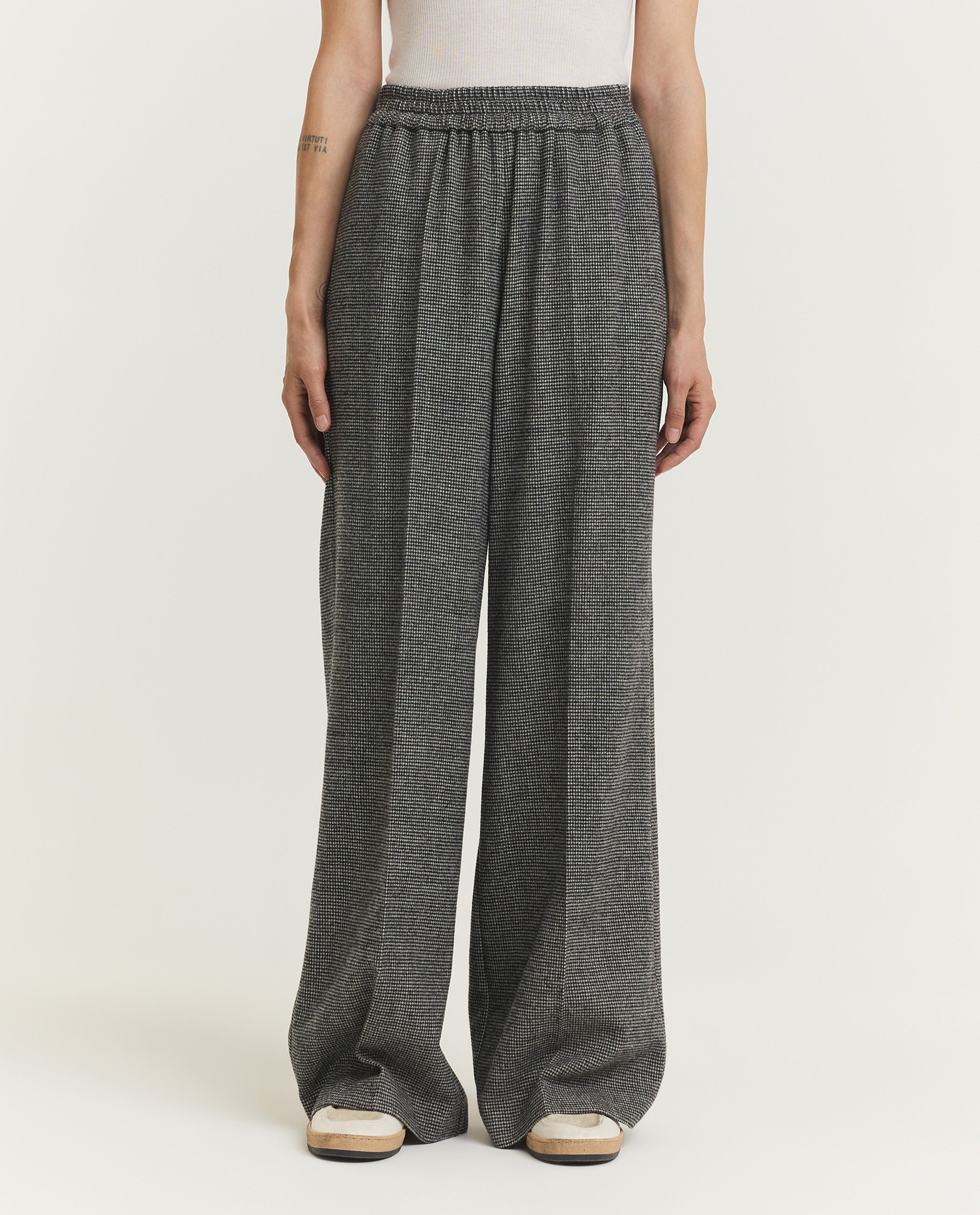 Wide Leg Wool Trousers