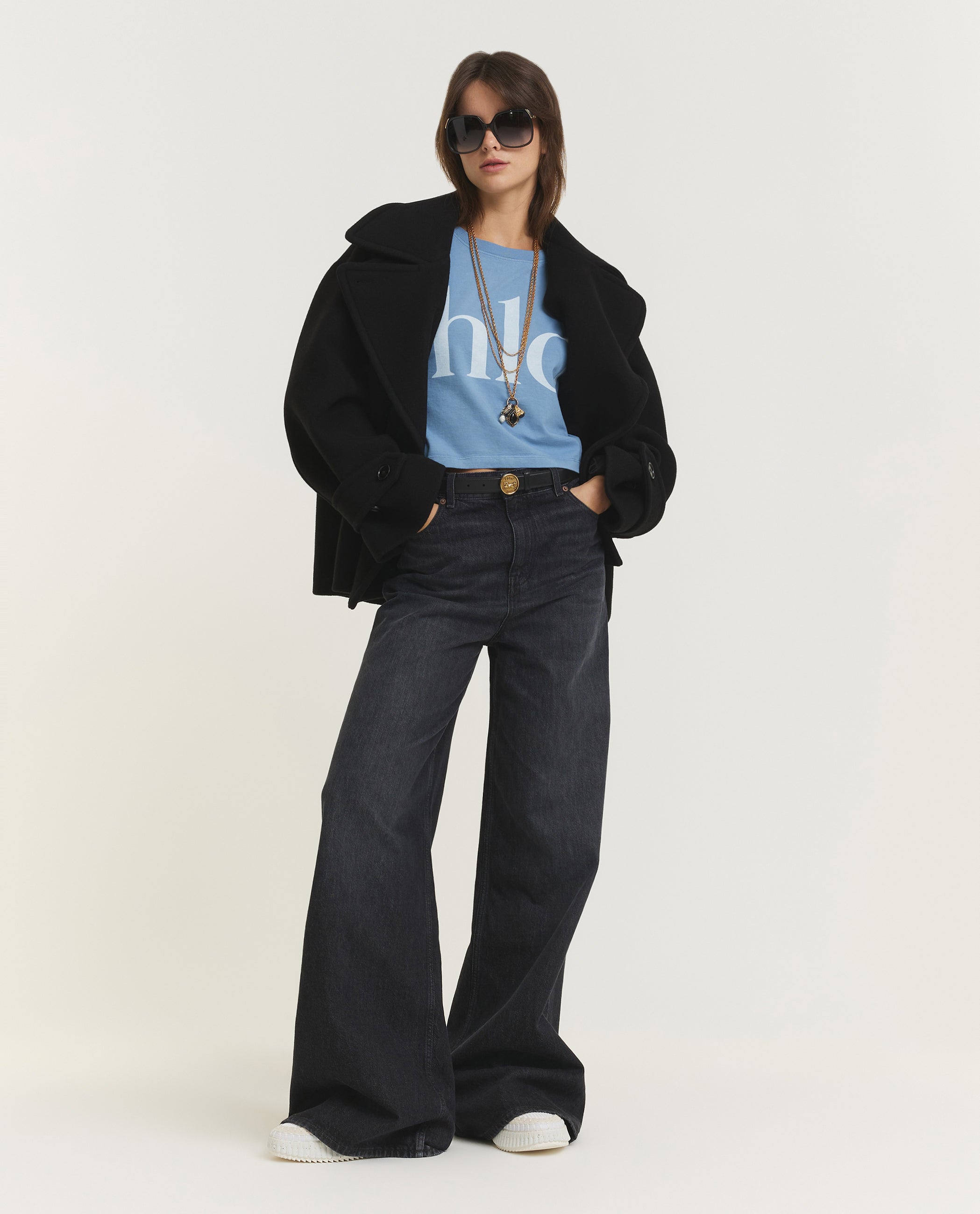 Wollen Peacoat - Zwart