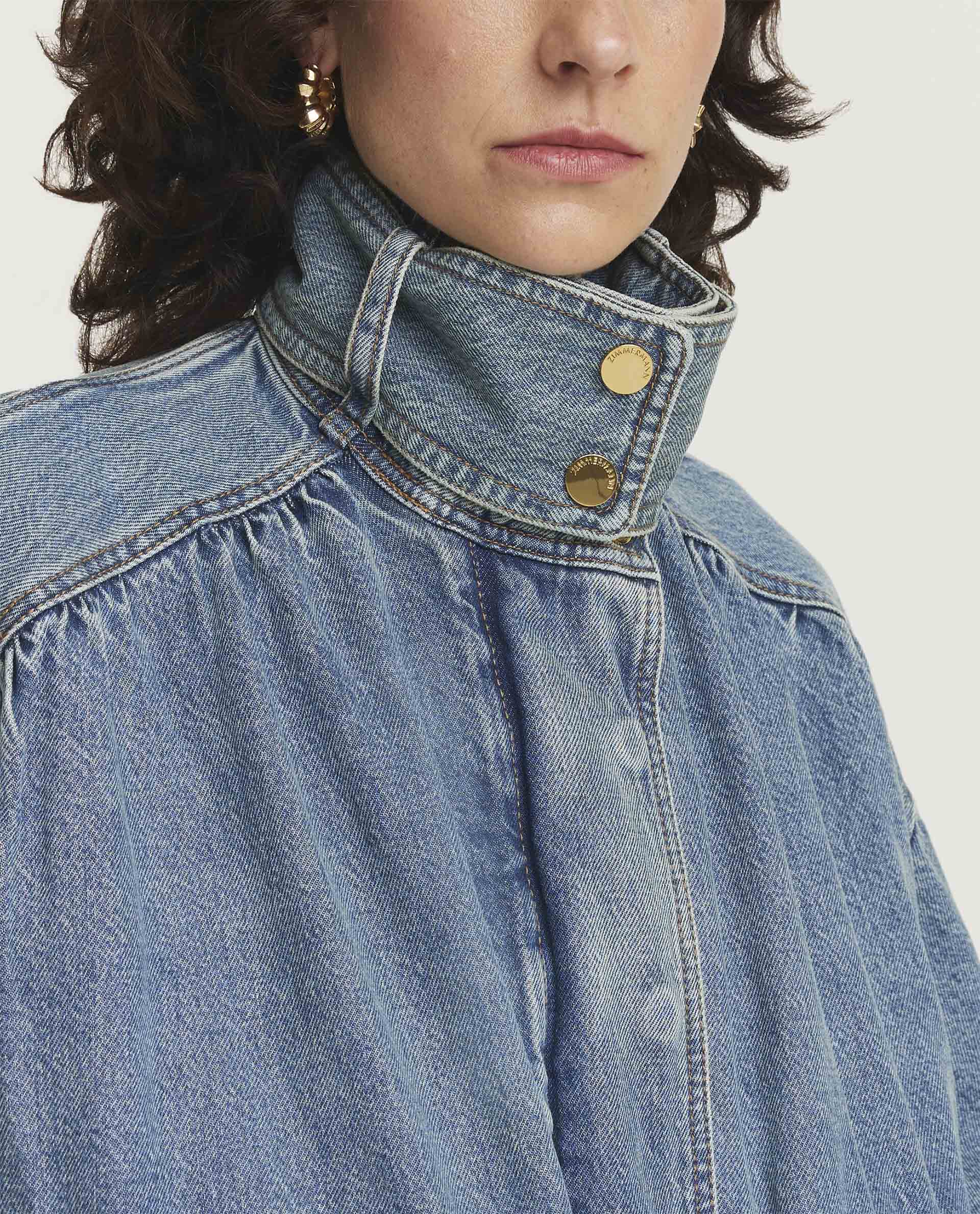 Denim bomber jacket 
