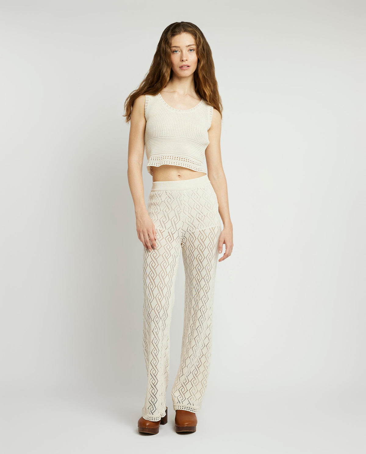 Cotton crochet trousers