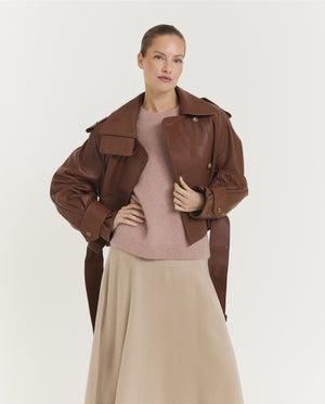 Hypnotic Leather Crop Trench