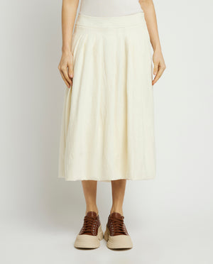 Linen midi skirt