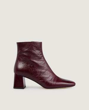 Heeled Patent Leather Ankle Boots