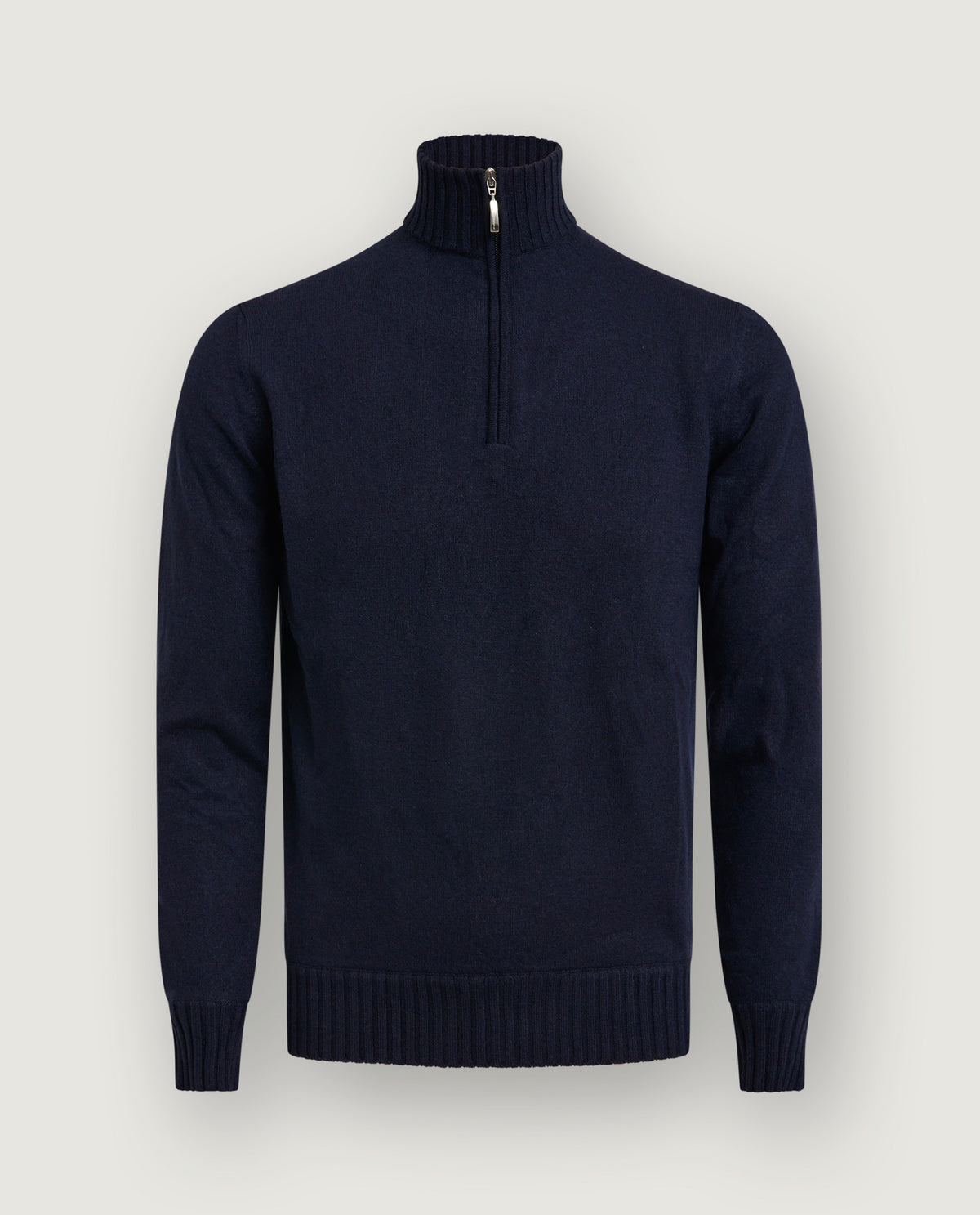Grove Cashmere Half-Zip Trui - Donkerblauw