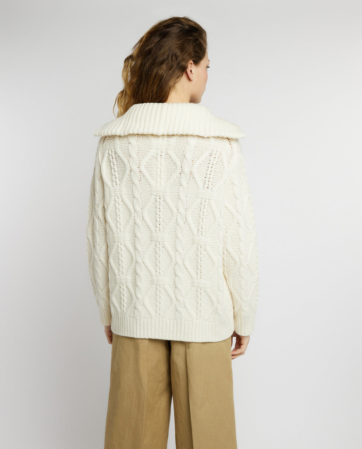 Wool cable knit sweater