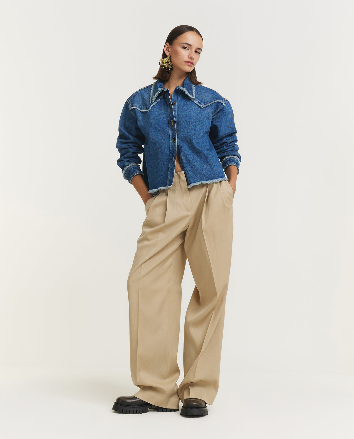 Wool Pleated Trousers