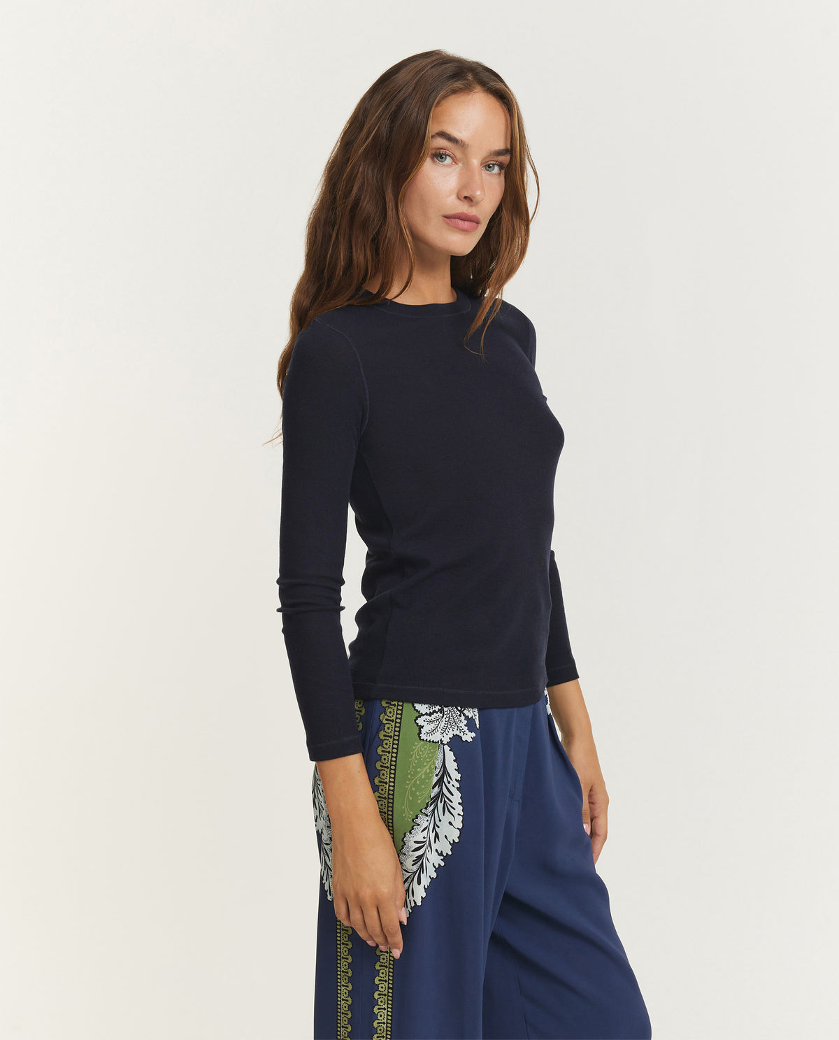 Wollen Lange Mouwen Shirt - Donkerblauw