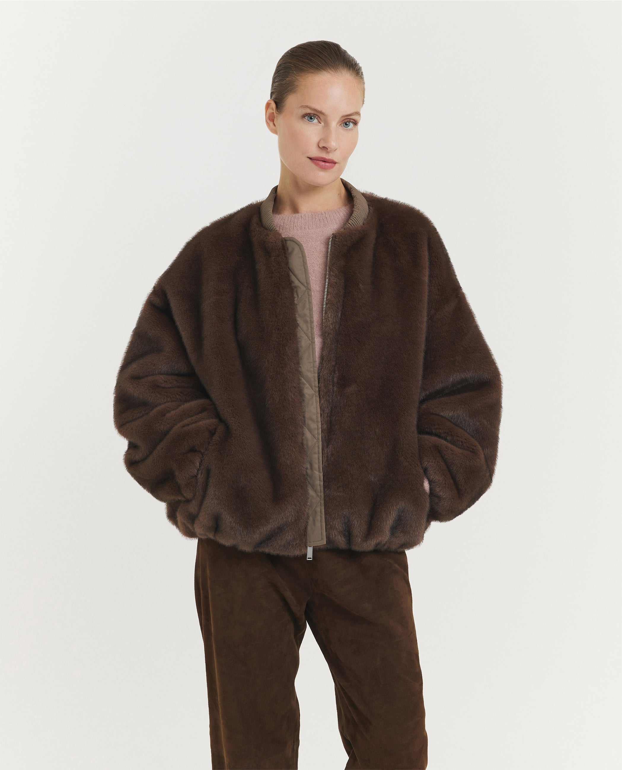 Pearl Omkeerbaar Bomber Jack - Bruin