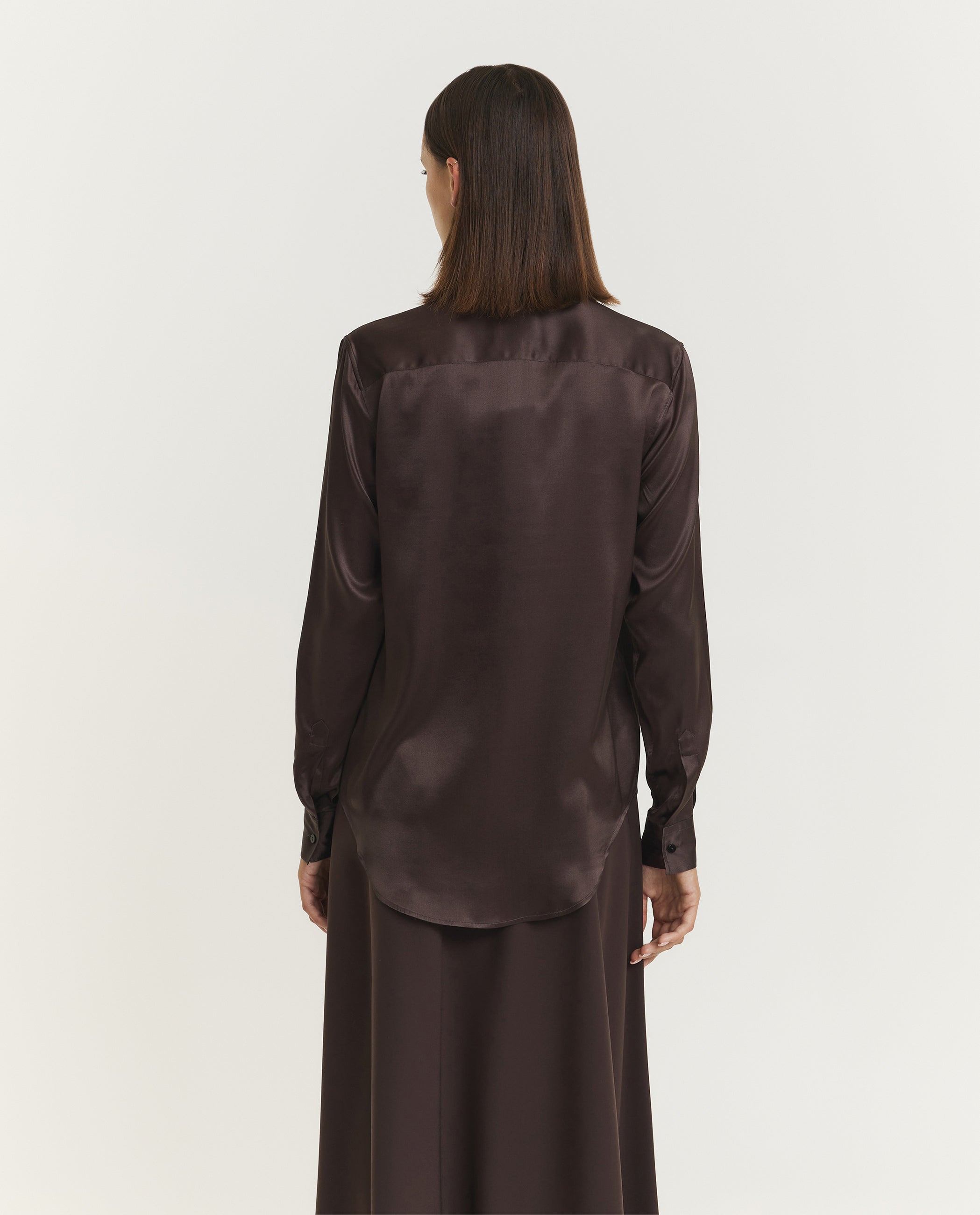 Zijden Marta Blouse - Bruin