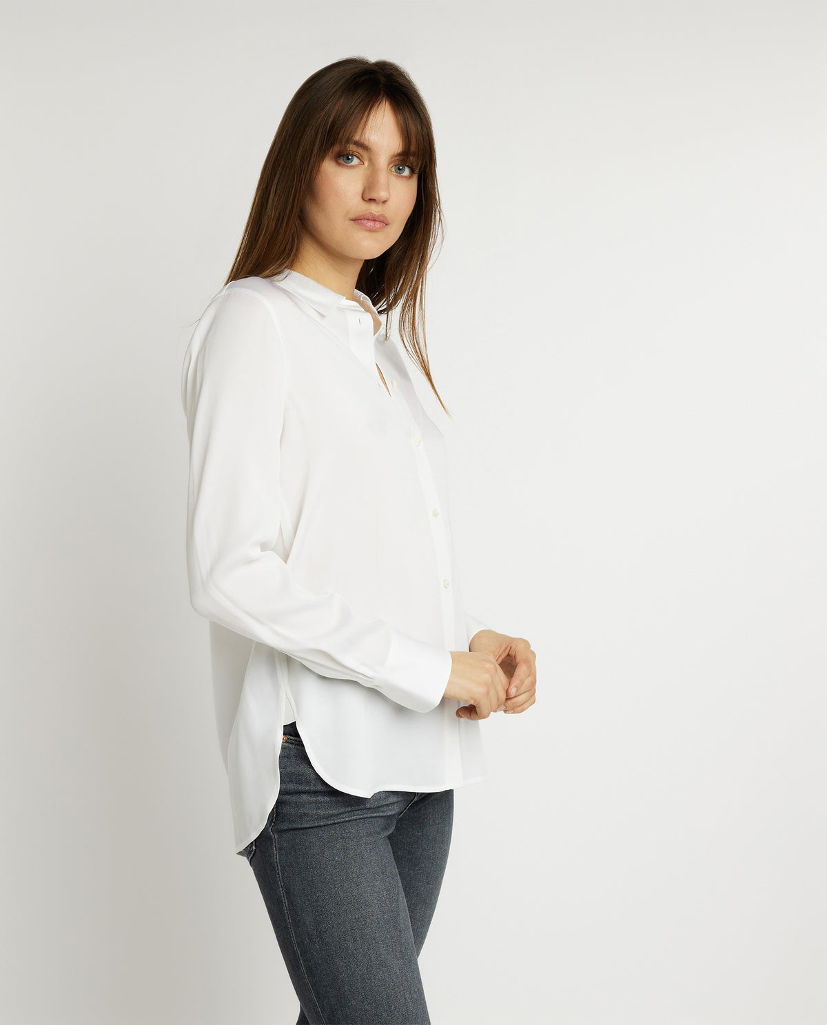 Silk-stretch blouse