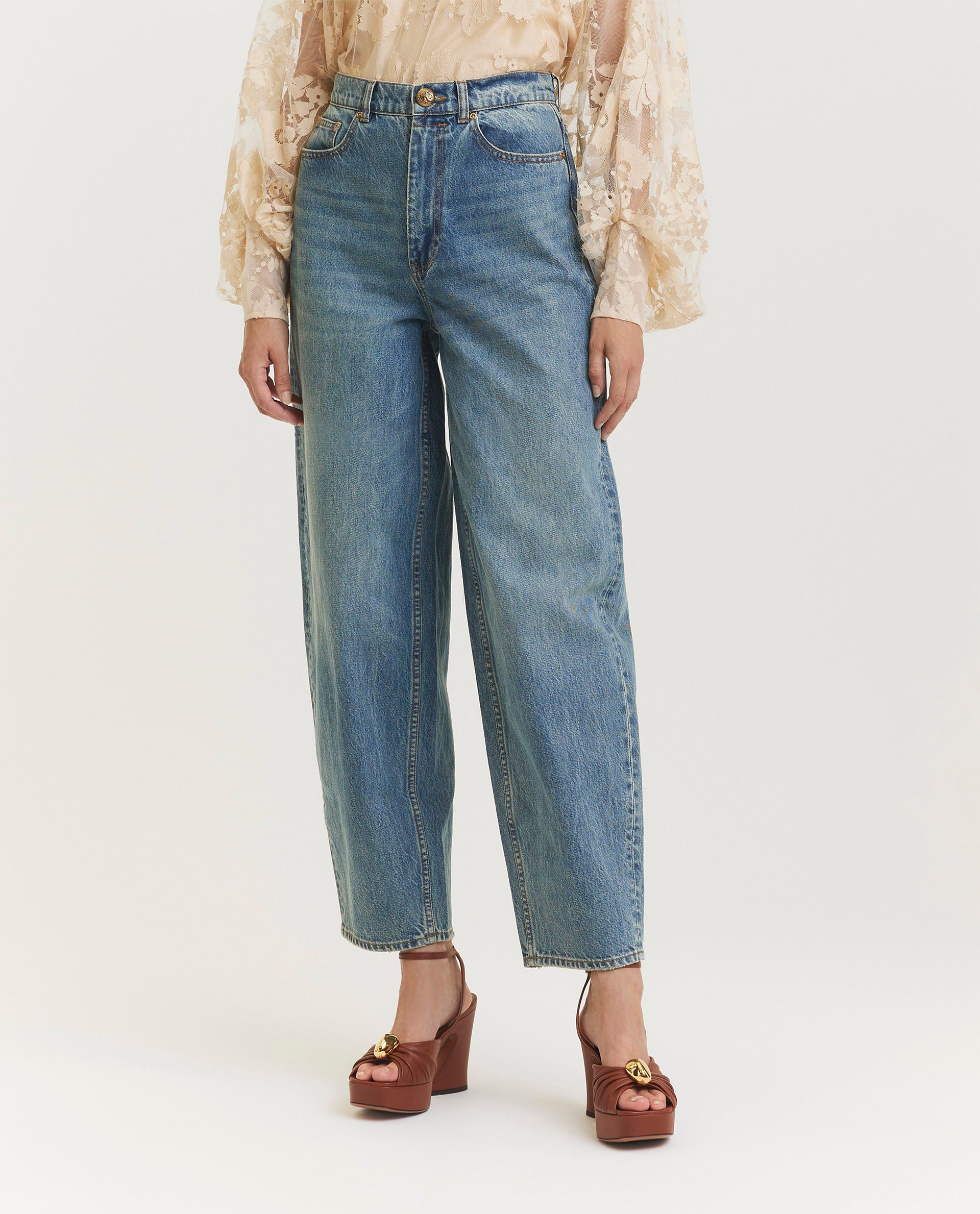 Silk wide trousers