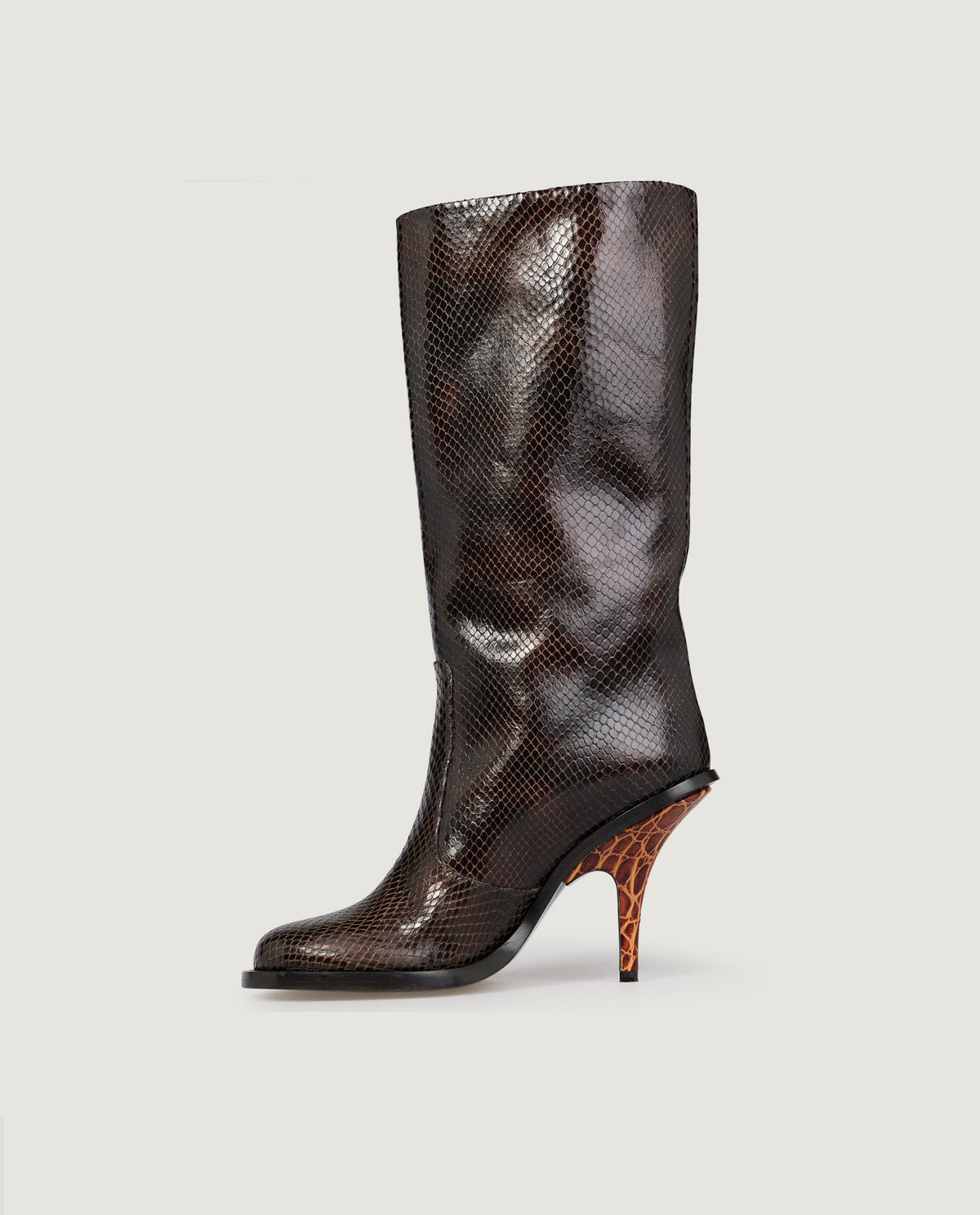 Leren Stiletto Laarzen - Bruin