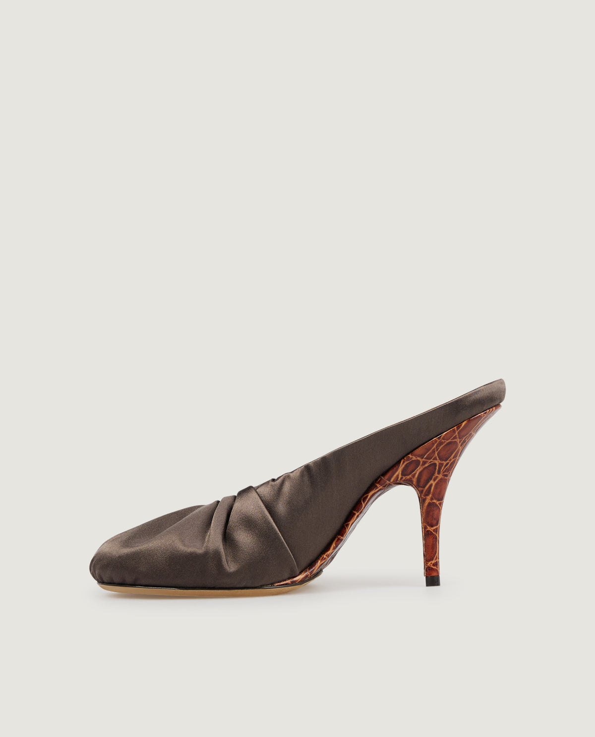 Satijnen Hak Muiltjes - Bruin