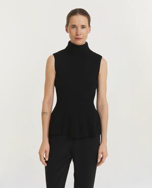 Sculptural Sleeveless Knitted Top