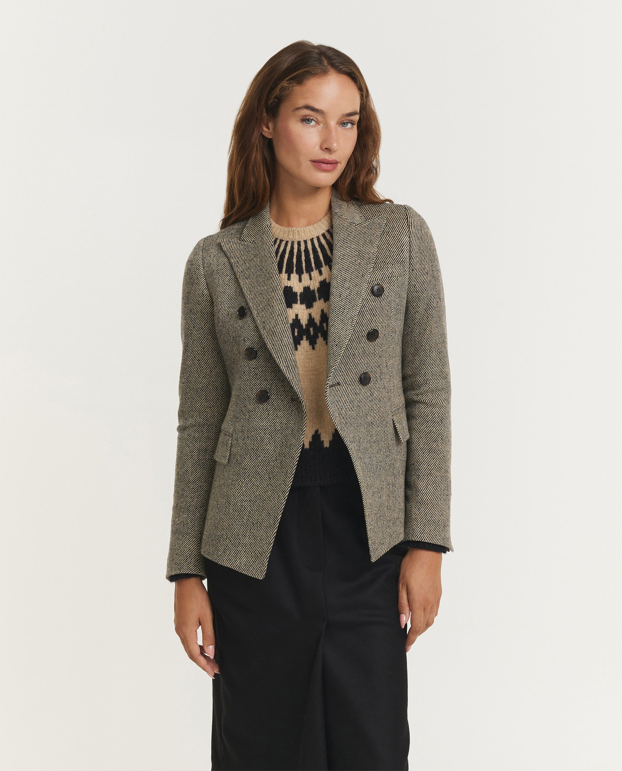 Wol Cashmere Twill Blazer - Grijs
