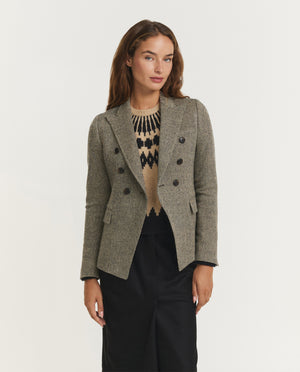 Wol Cashmere Twill Blazer - Grijs