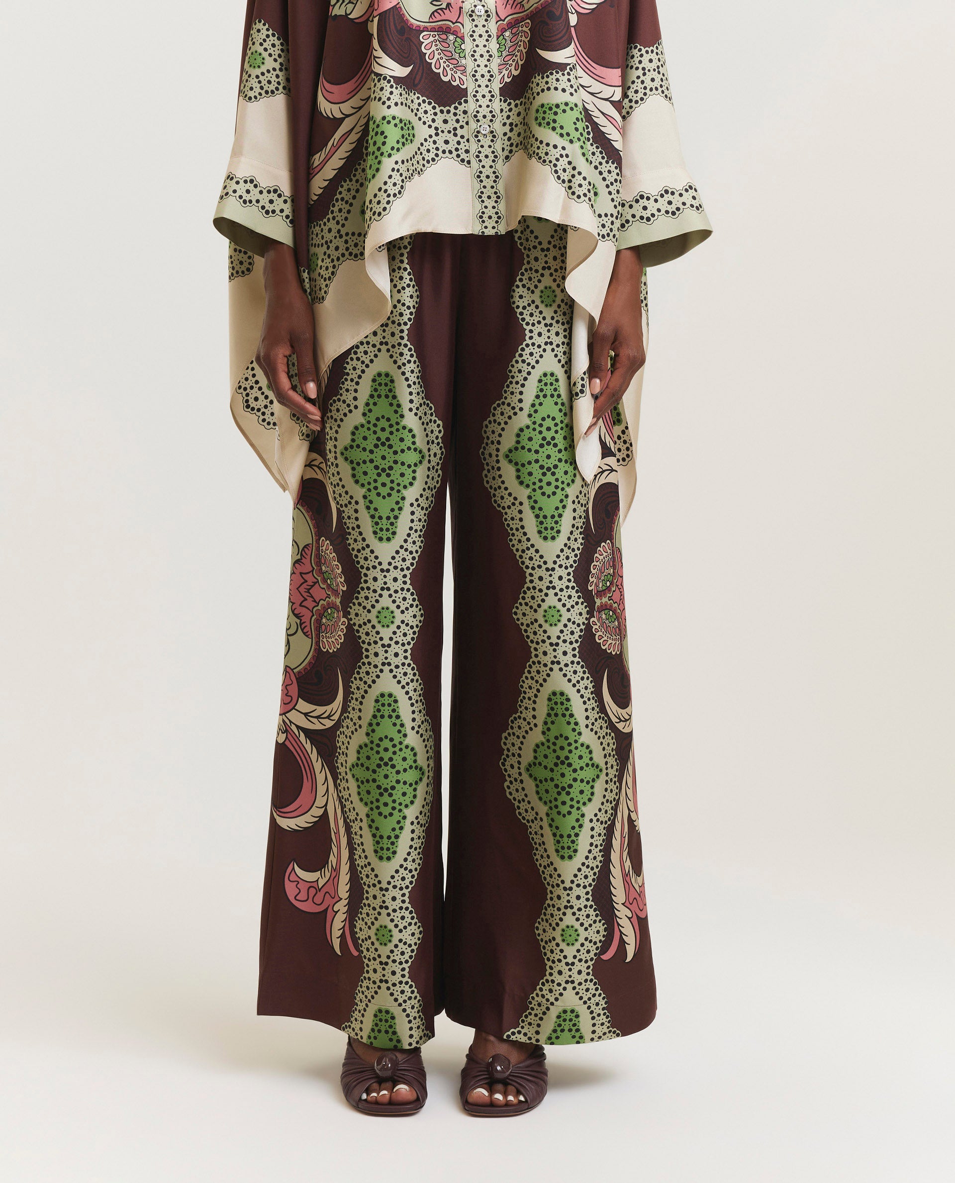 Silk palazzo pants