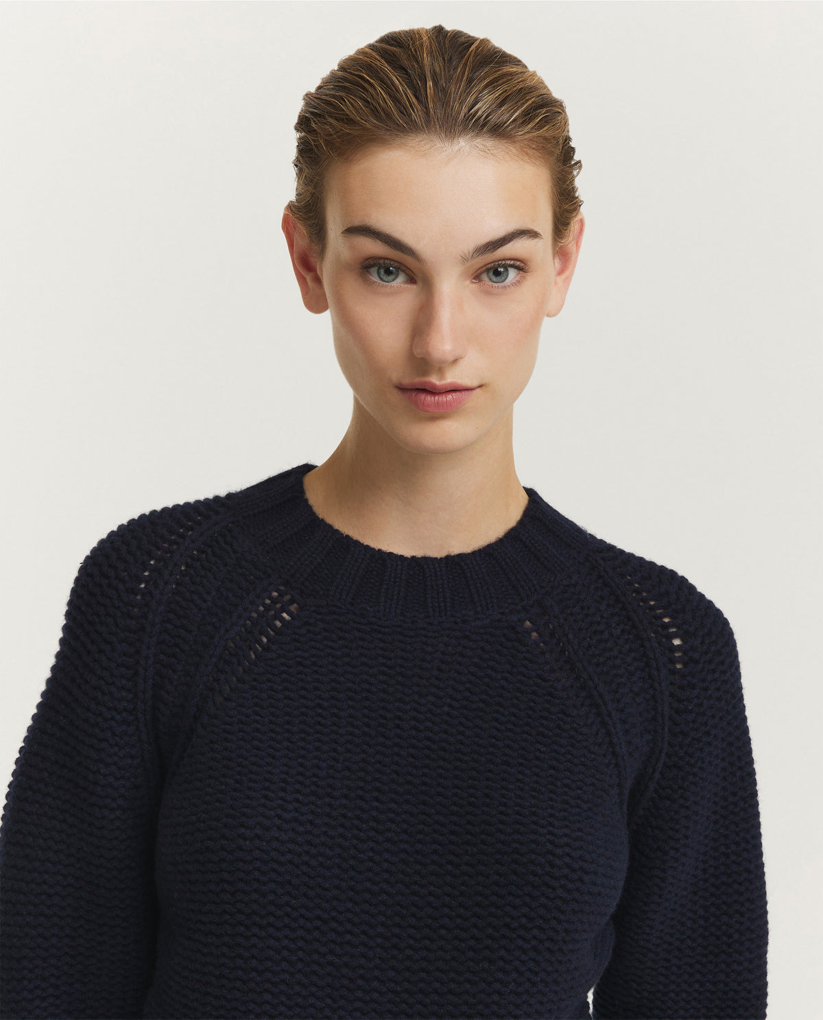 Grove Ronde Hals Trui - Donkerblauw